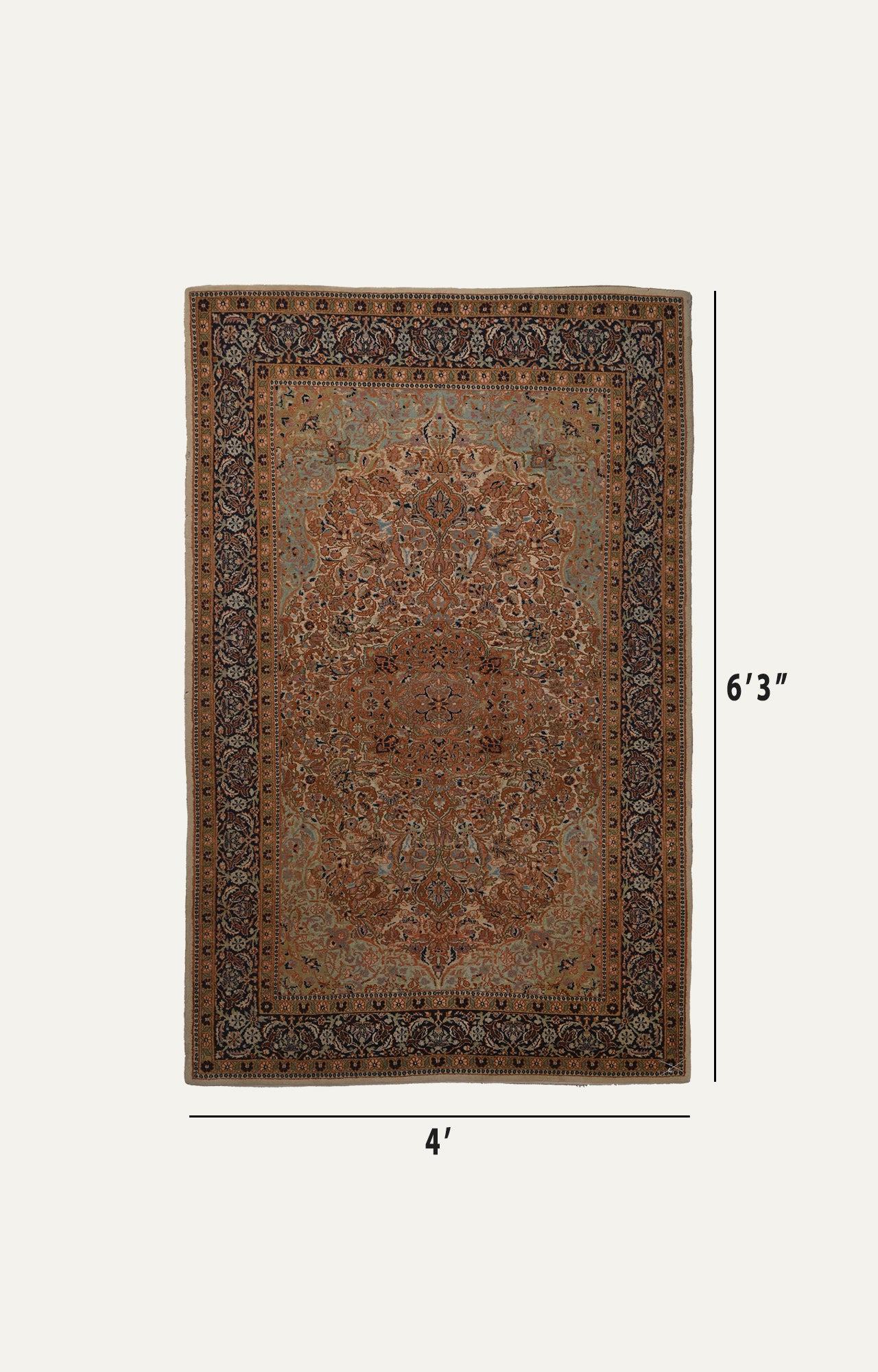 4 x 6 Ft Hand-Knotted Mirzapur Carpet with Floral Design