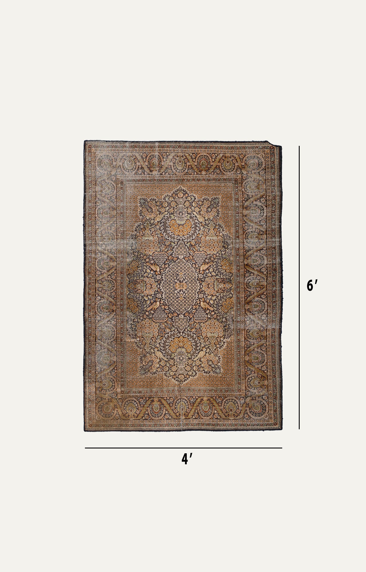 4 x 6 Ft Exclusive 100 year old Vintage Agra Handknotted  Carpet