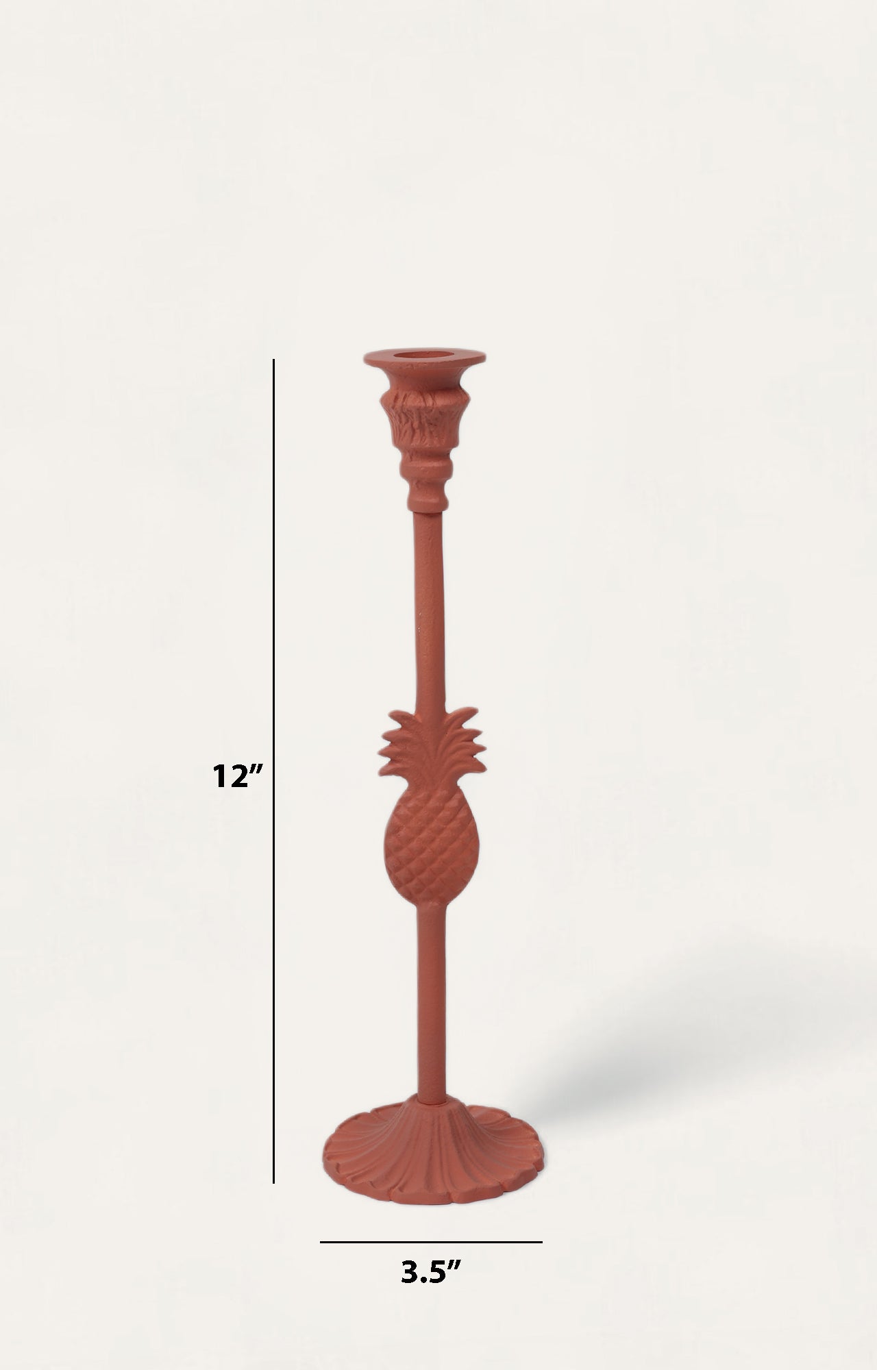 Coral red pineapple candlestand