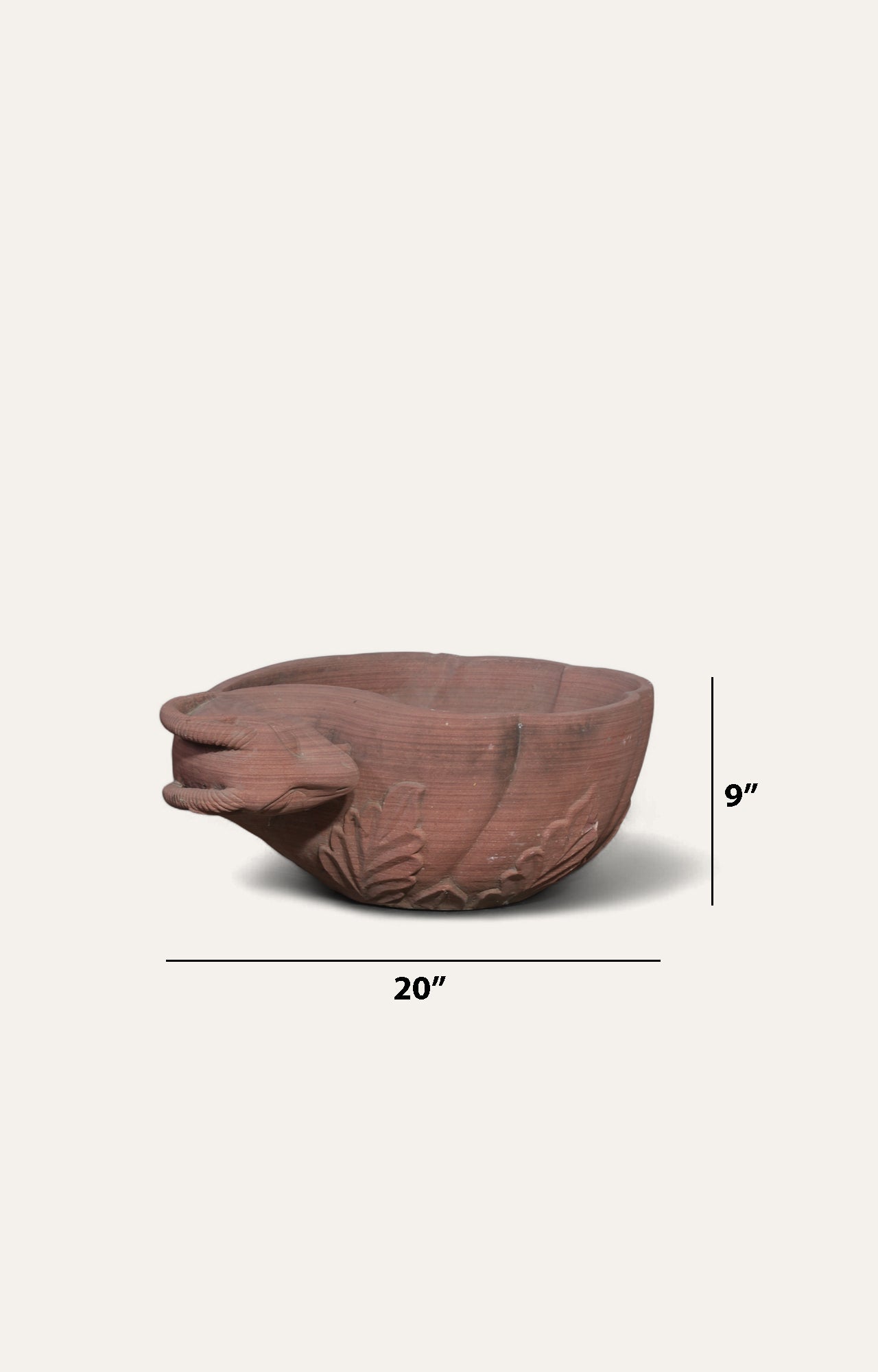 Rams Heads Red Stone Planter