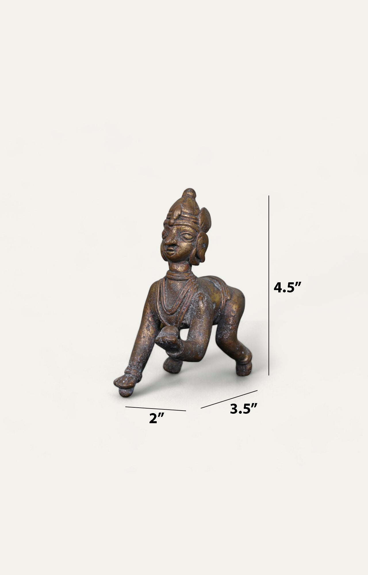 Crawling Baal Gopal Brass figure