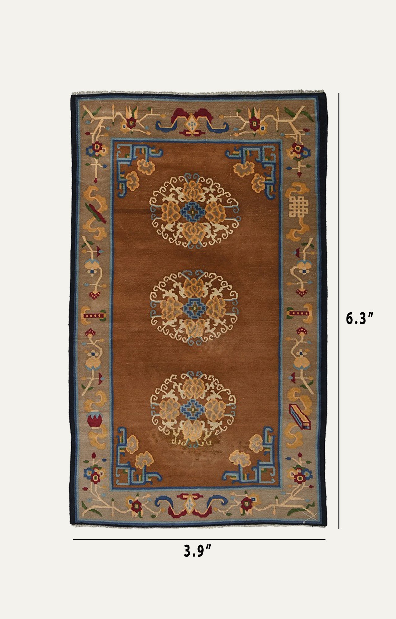 4 x 6 Ft Vintage Cinnamon Tibetan Carpet