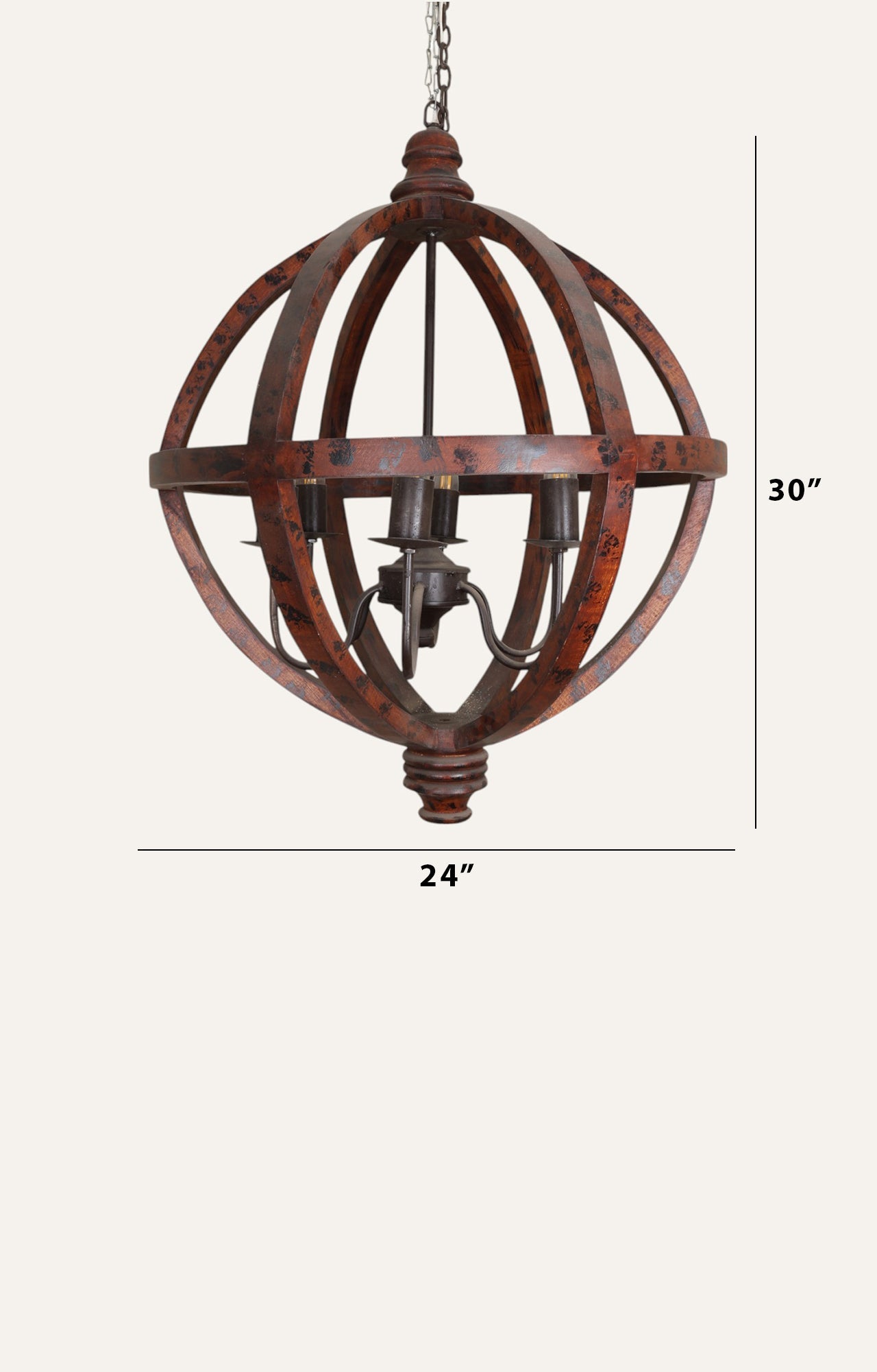 Wooden Orb Chandelier