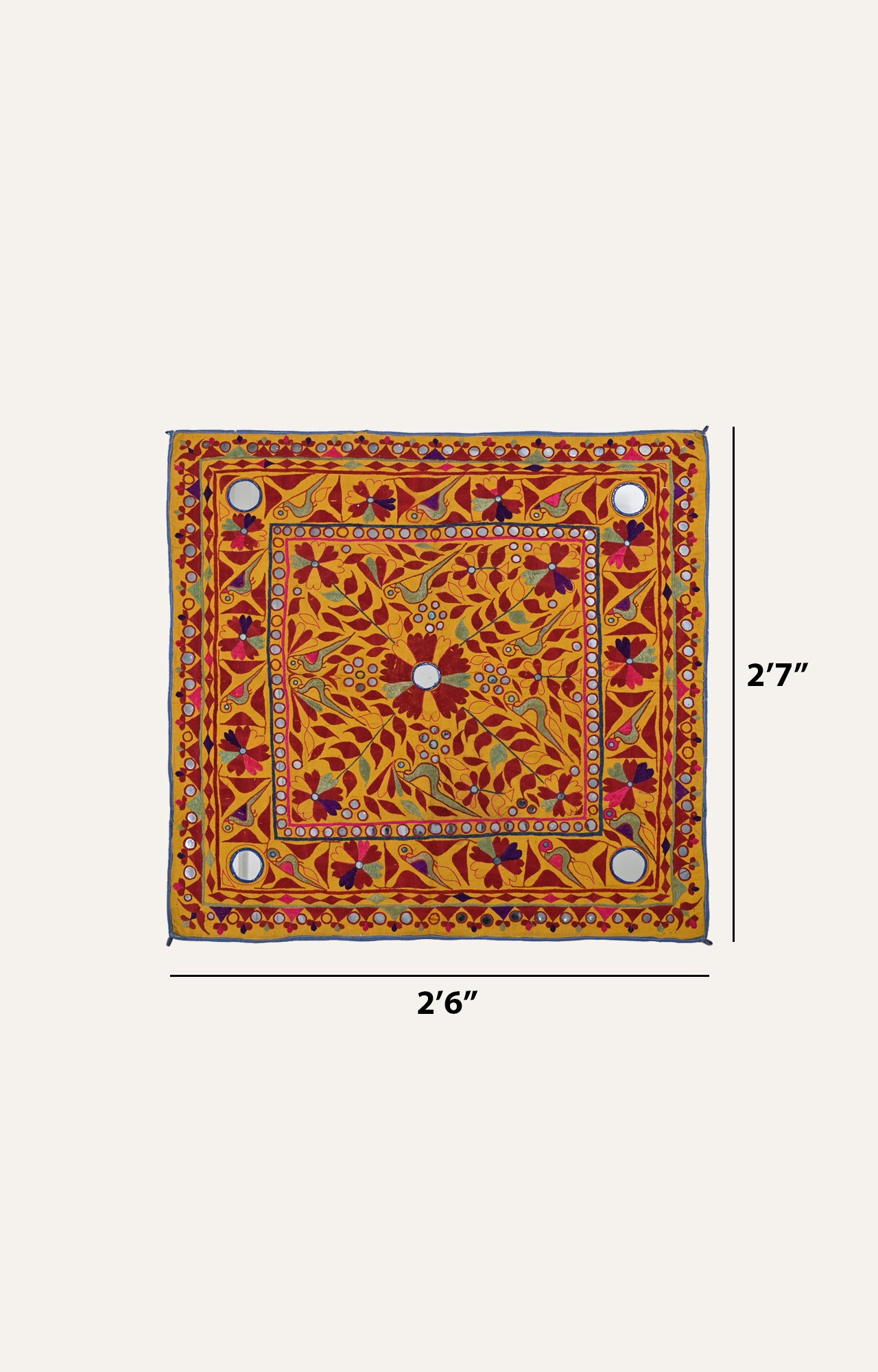 Traditional Indian Textile Embroidery Tapestry