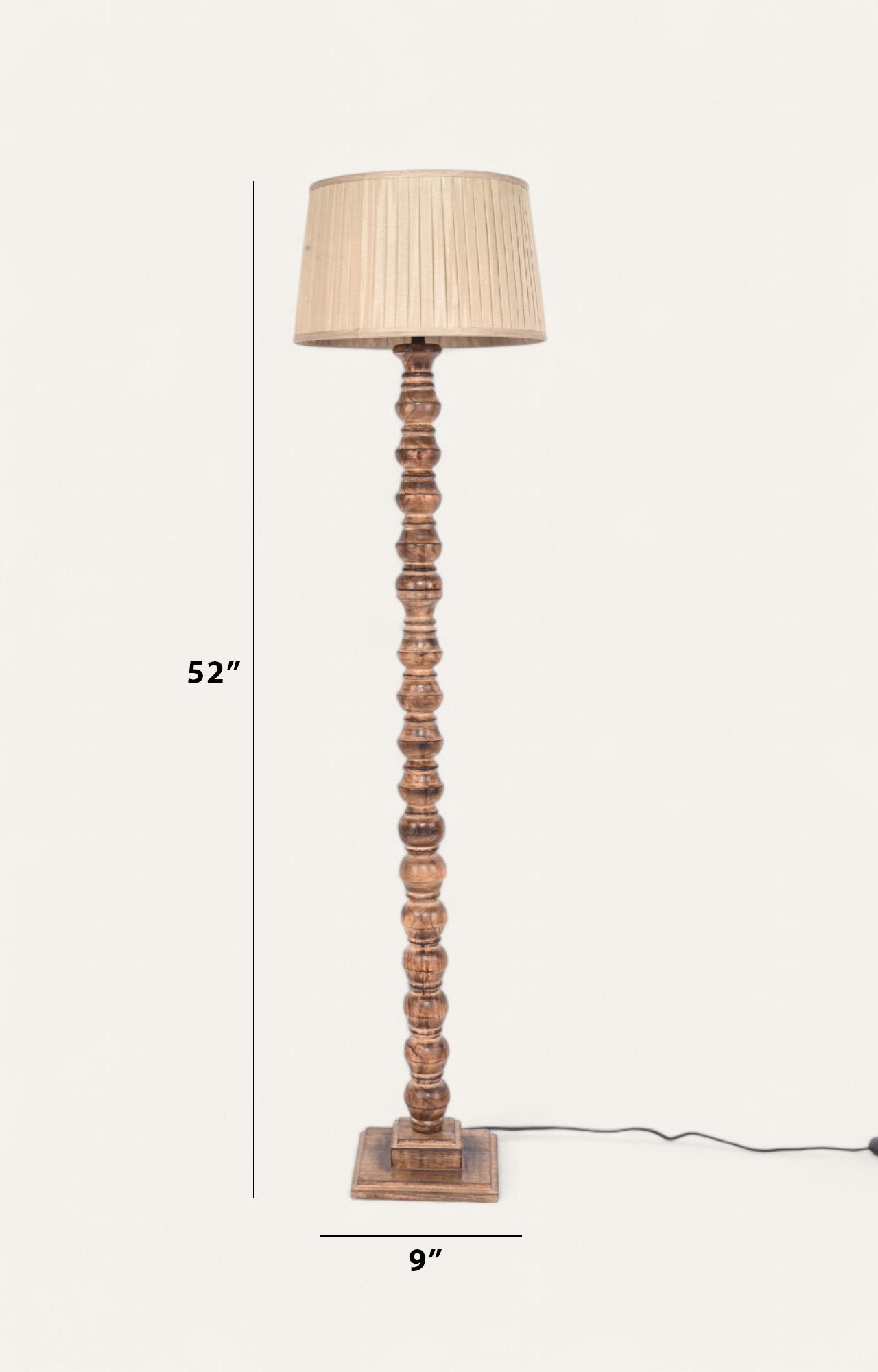 Classic Round Wooden Floor Lamp