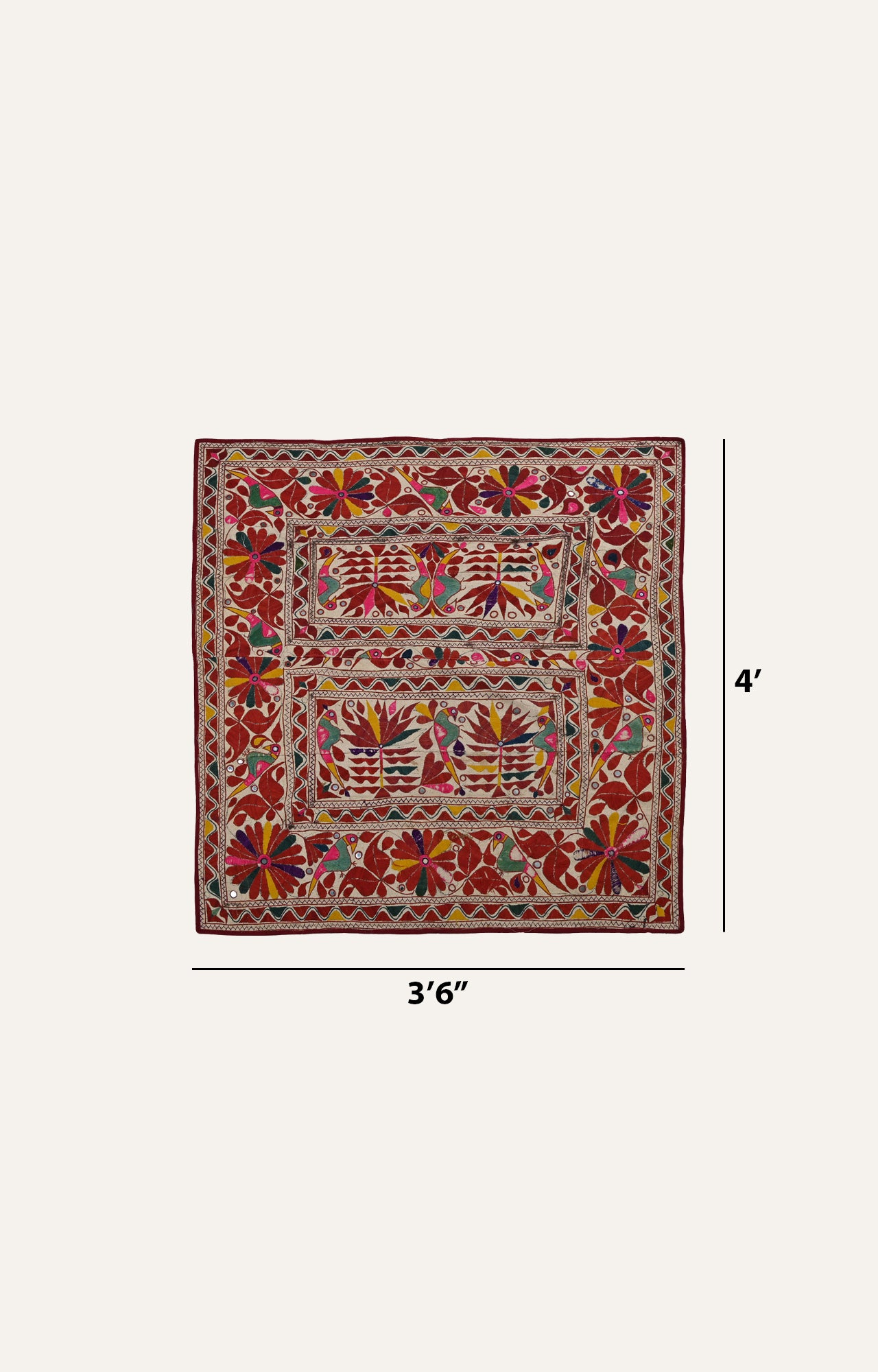 Indian Gujarati Textile : Handmade Boho Banjara Vintage Tribal Tapestry