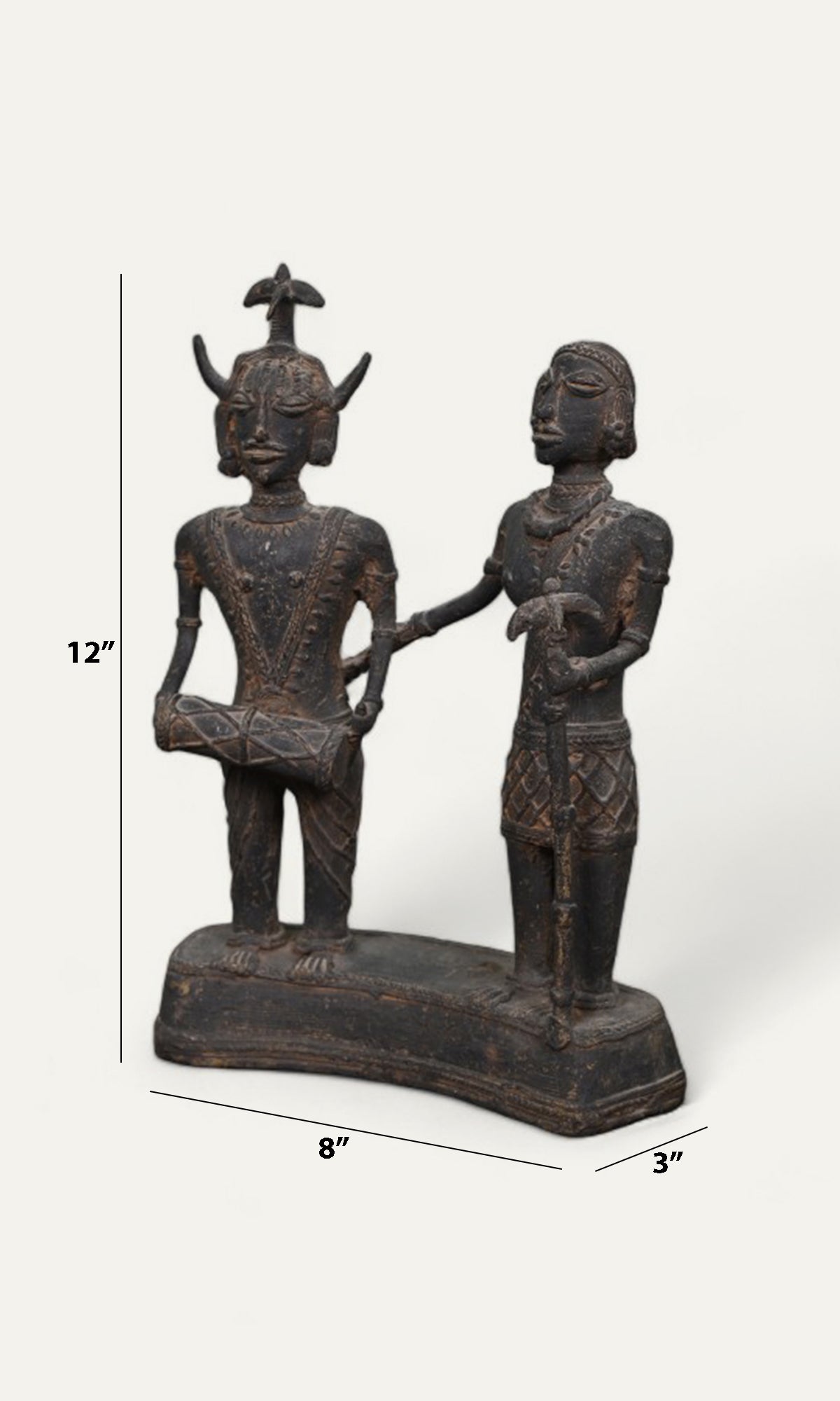 Brass Showpiece Of Dhokra Art Tribal Couple