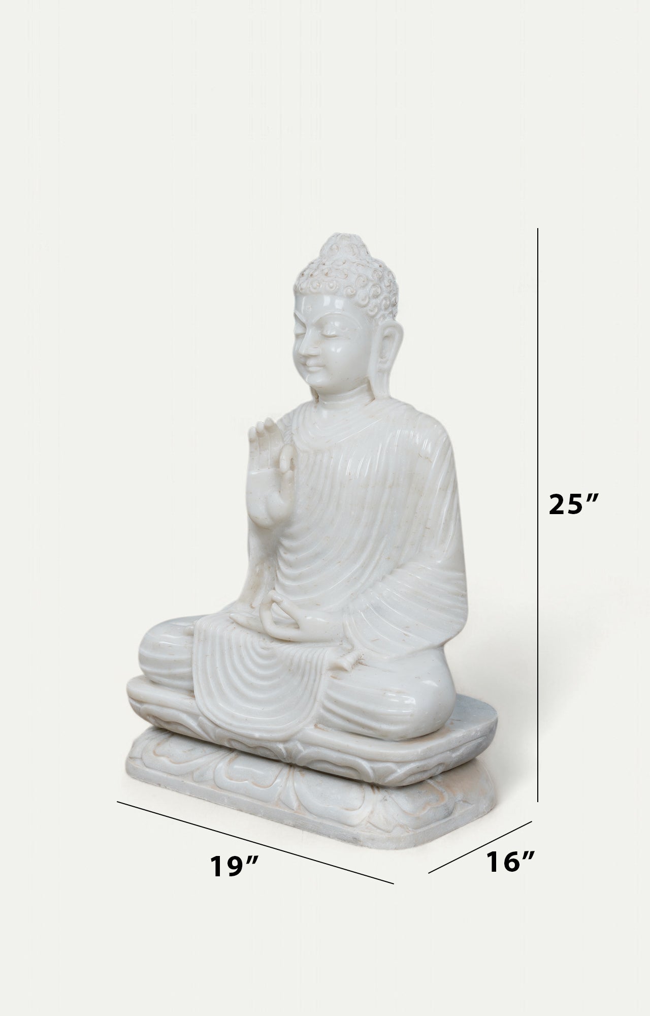 Calming Marble Buddha Sculpture