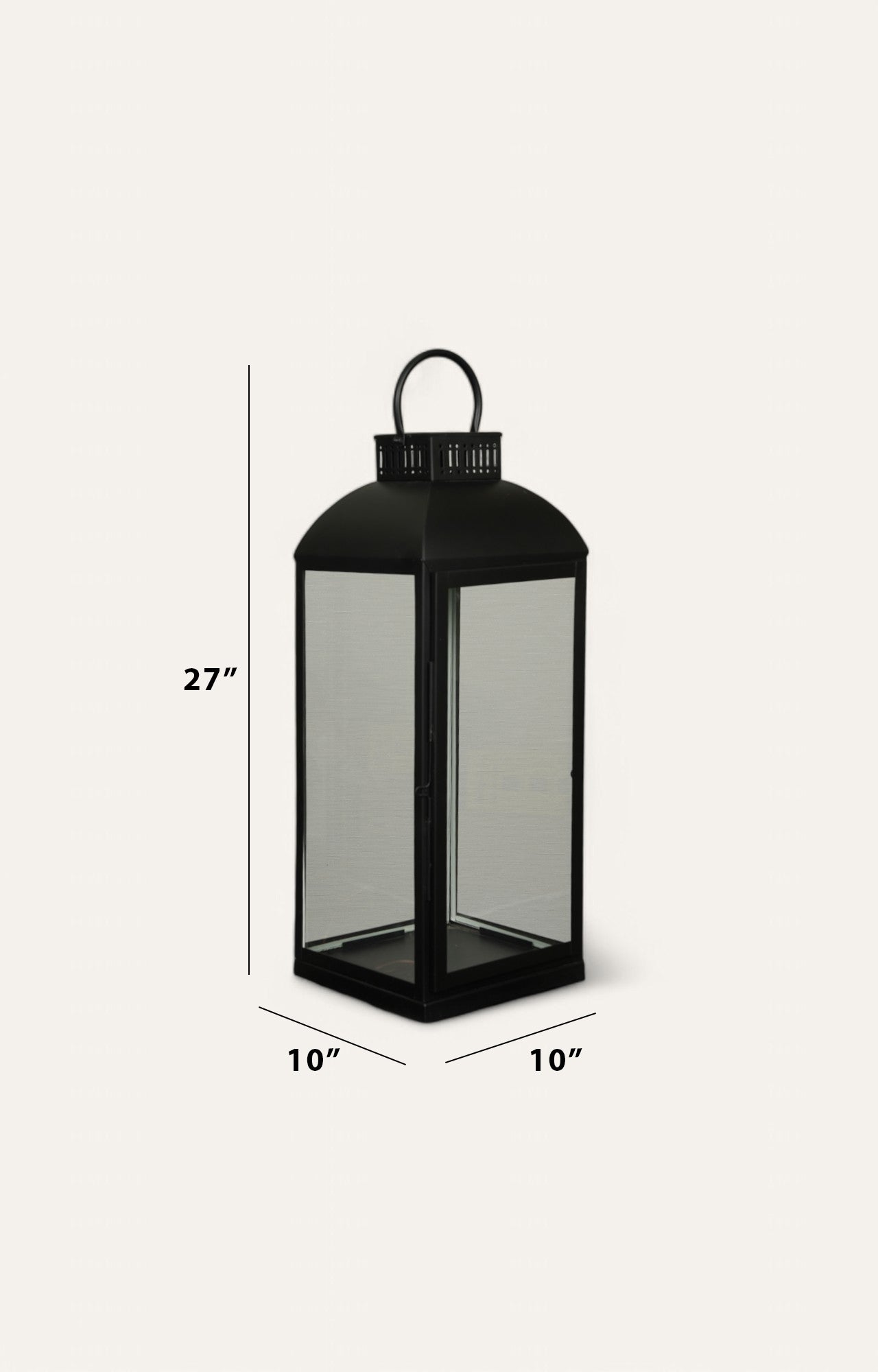 Black Frame Square Glass Lantern