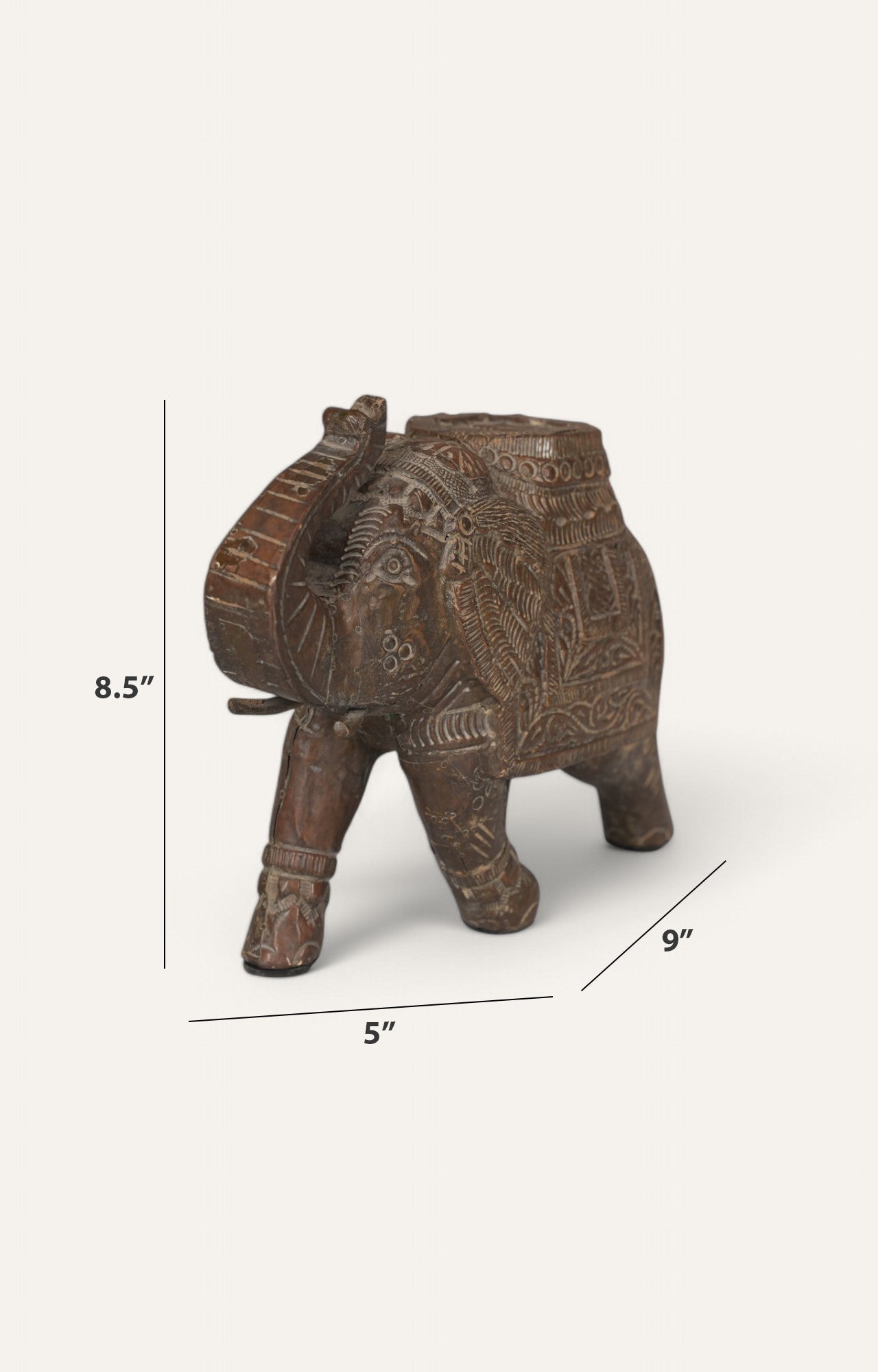 Vintage Hand-carved Teak Elephant