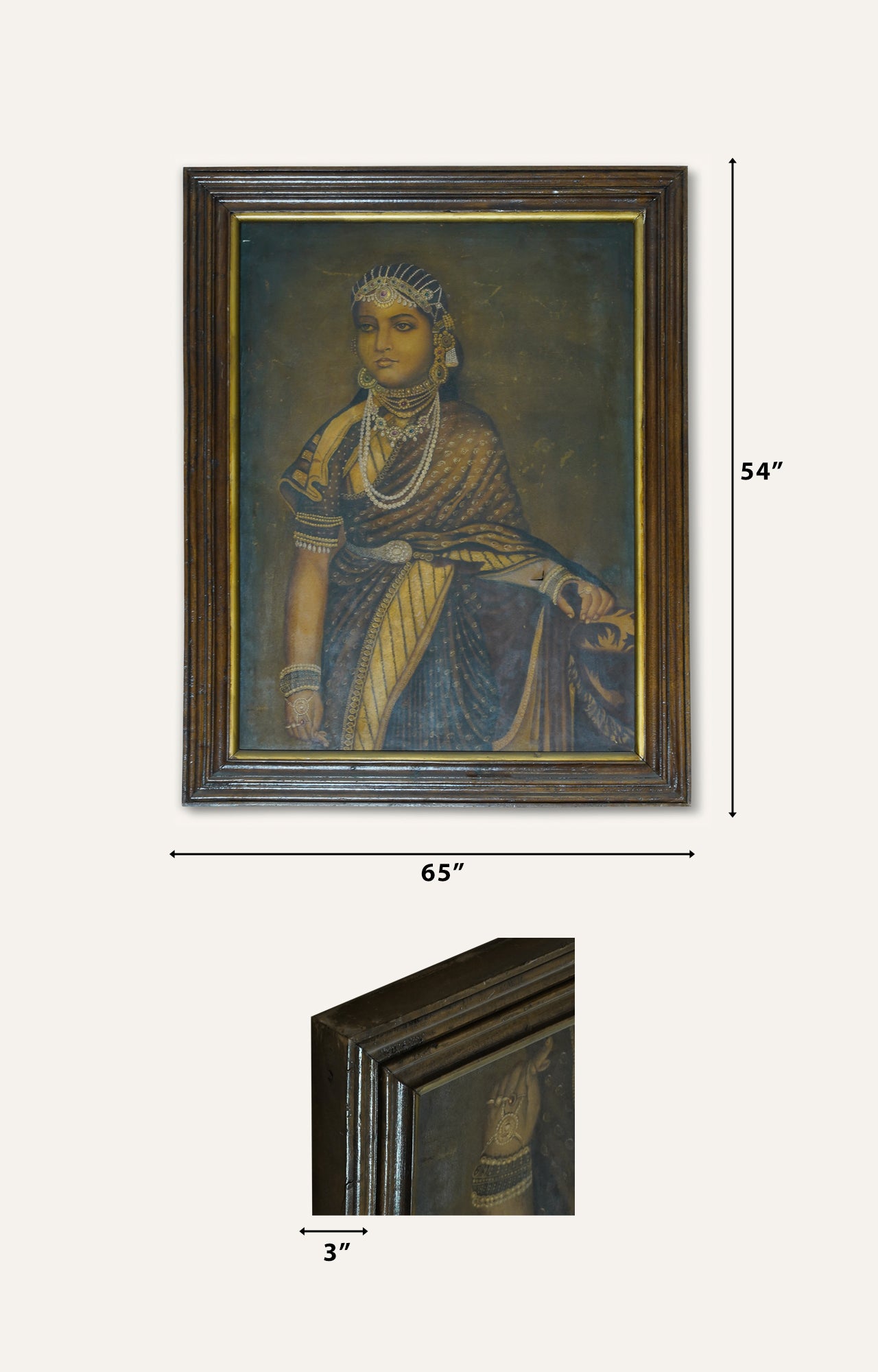 Rani Laxmi Bai vintage oil painting with wooden frame