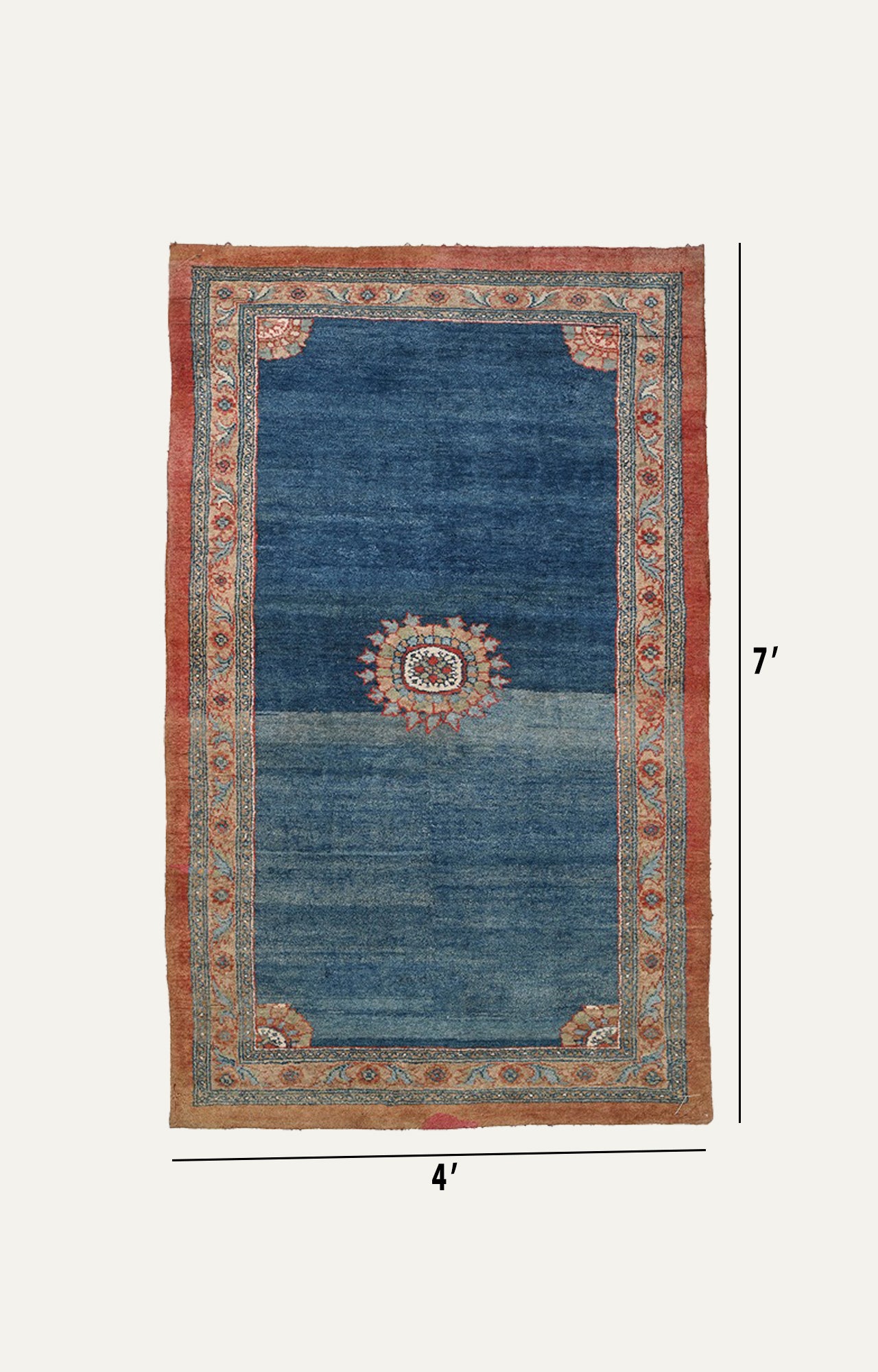 4 x 7 Ft Gabah Carpets Handmade Carpet : Mughal Emperor