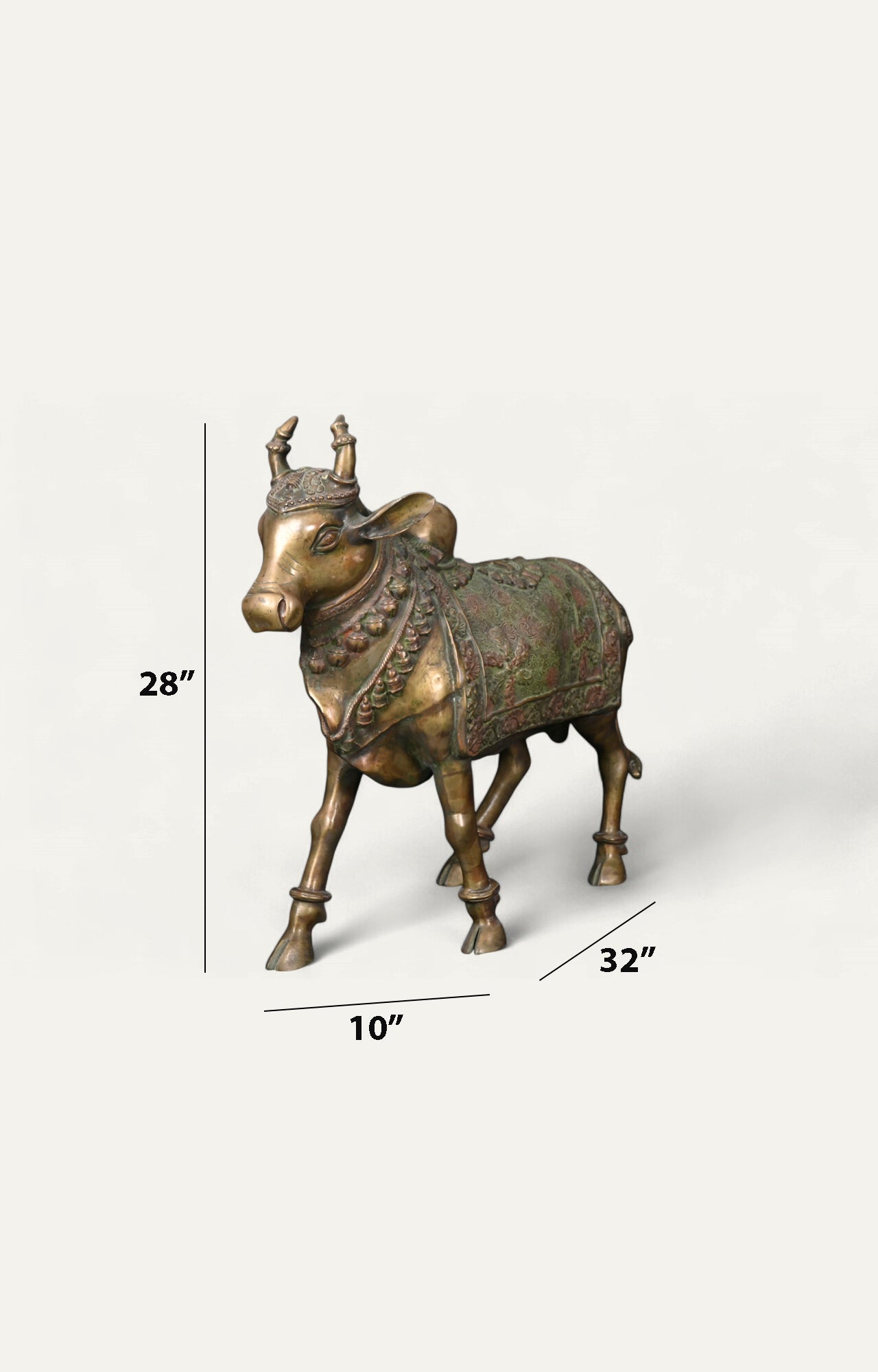 Kamdhenu - Divine Brass Cow Sculpture