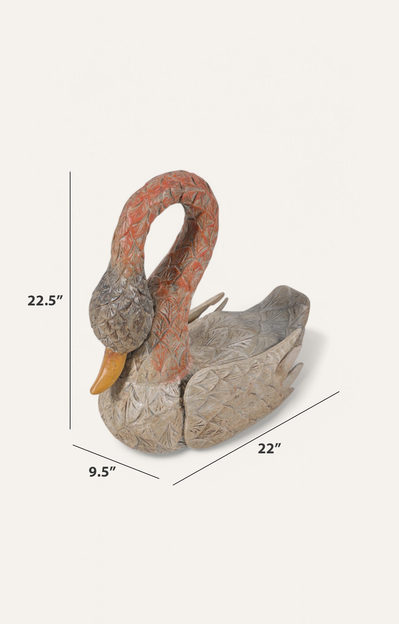 Hand-Carved Swan Sculpture