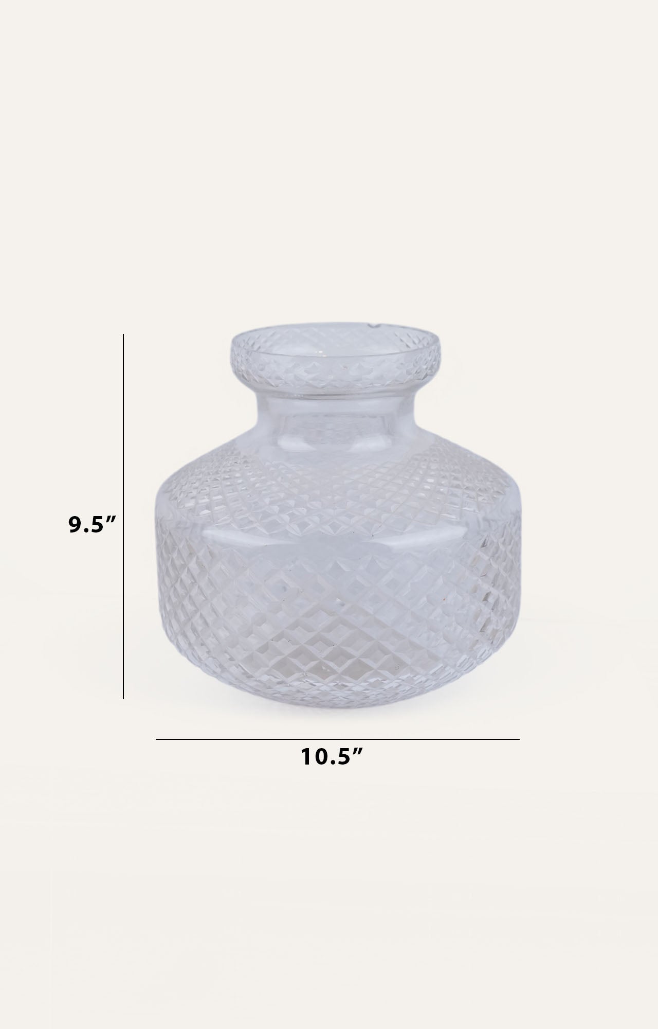 Transparent Cut Decorative Glass Vase