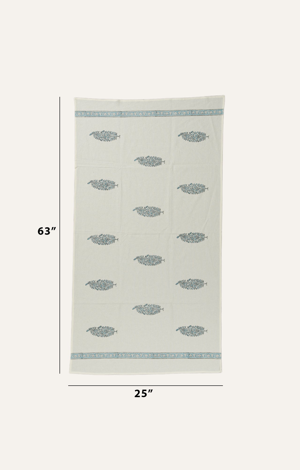 Heritage Blooms: Handprinted Ethnic Towel