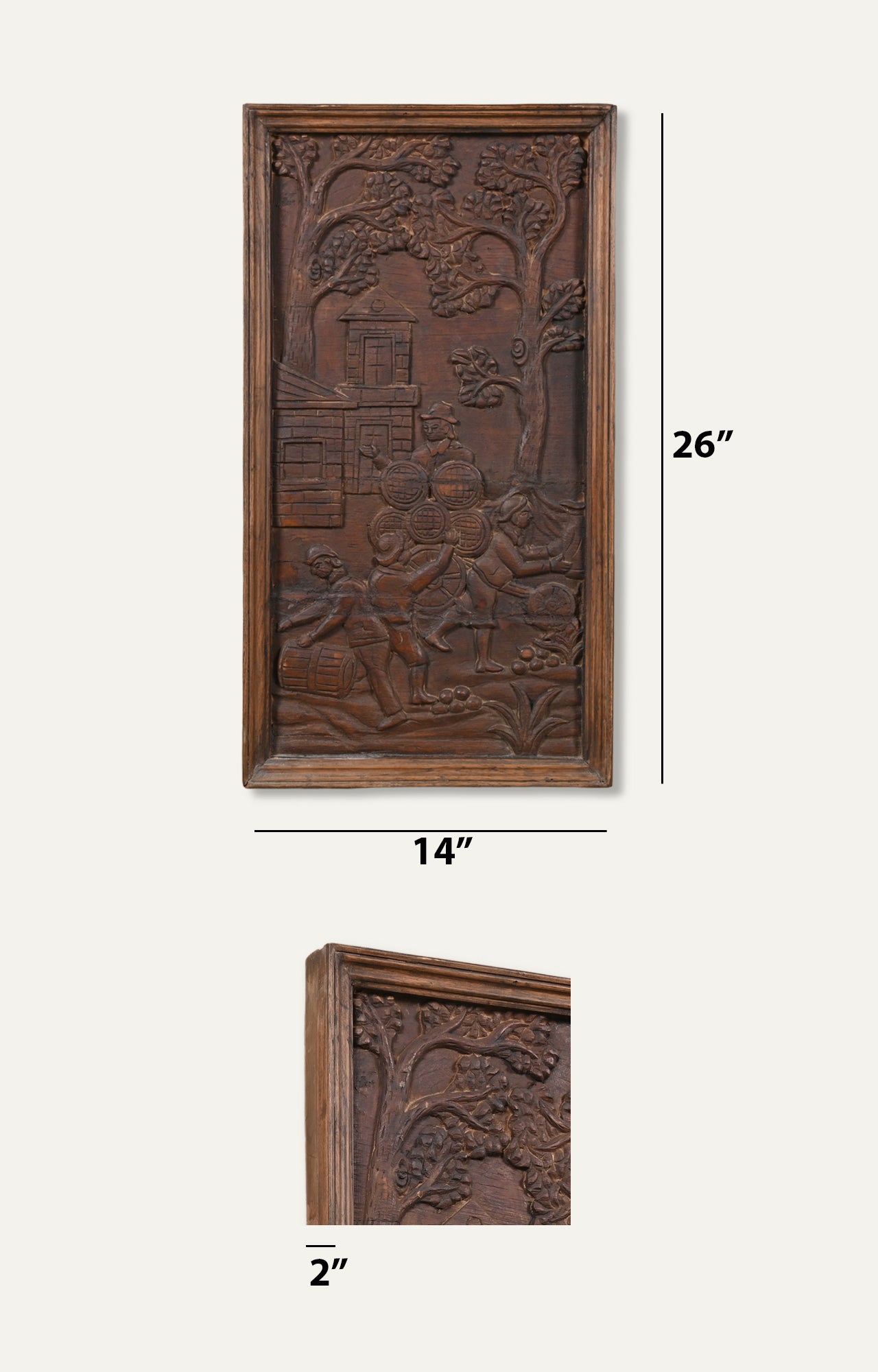 European Carved Wooden Panel