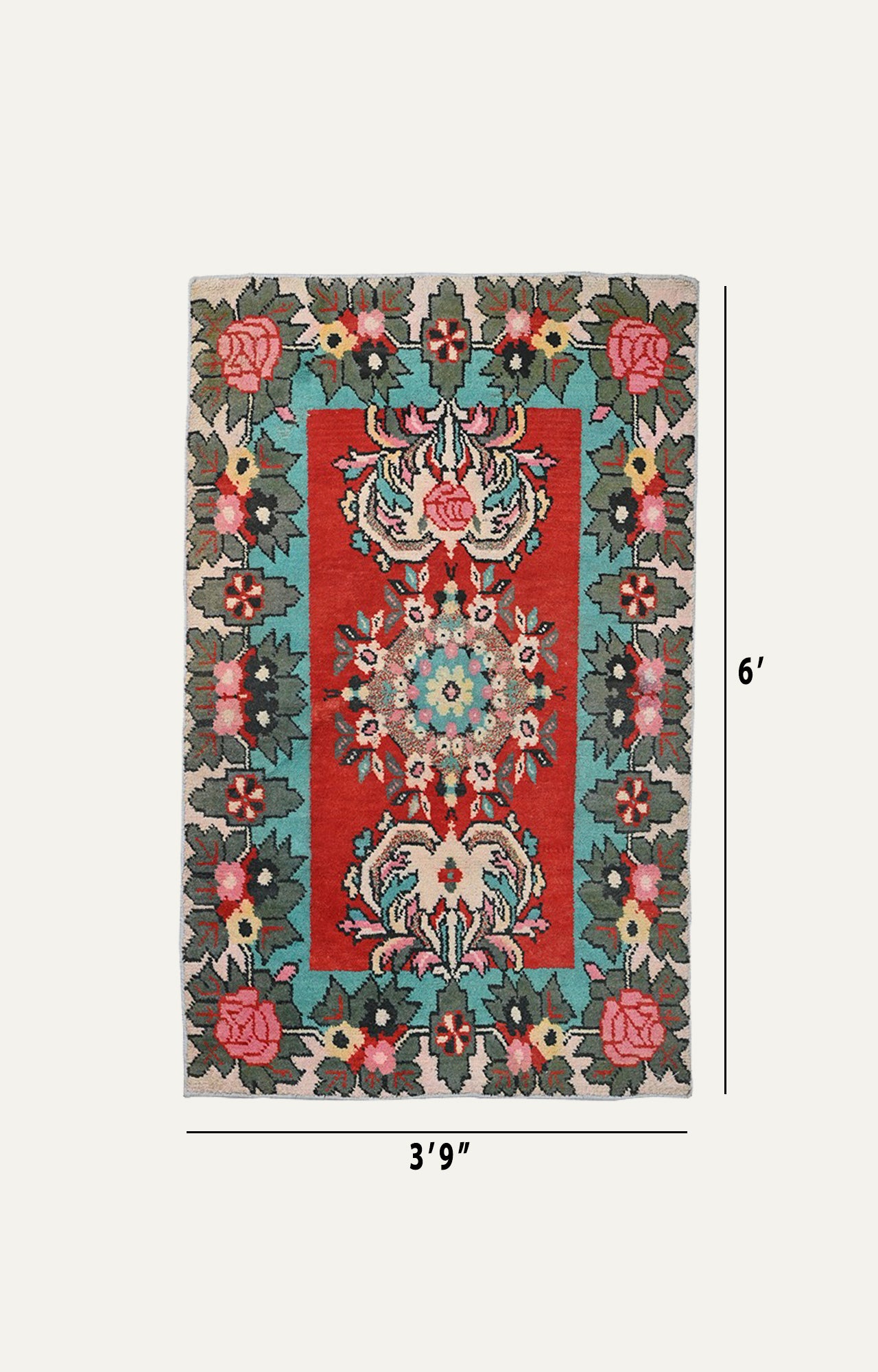 4 x 6 Ft Tibetan Carpet With Auspicious Motifs