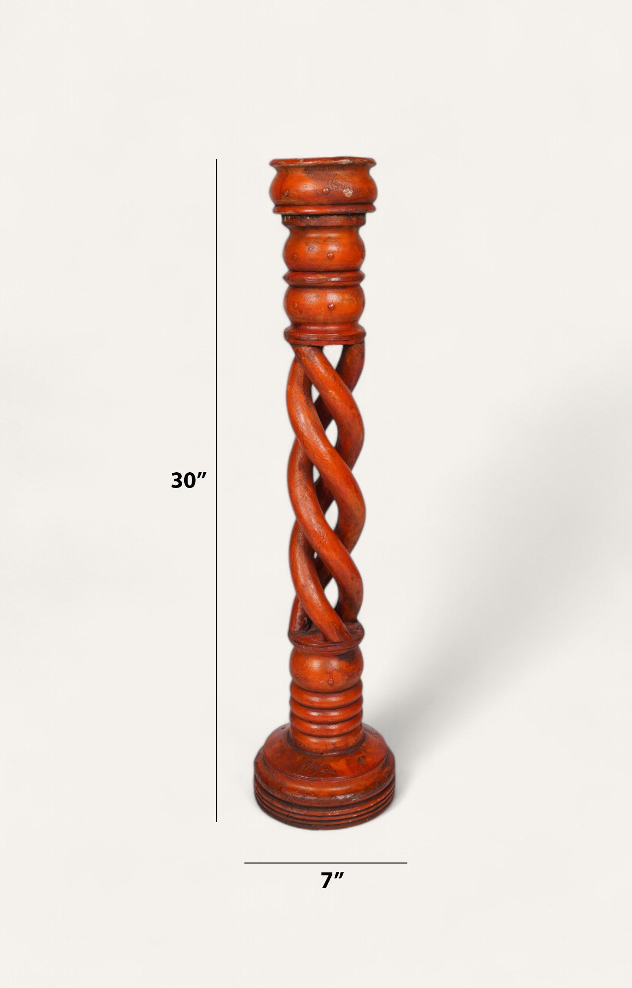 Barley Twist in Terracotta: Candle Holder