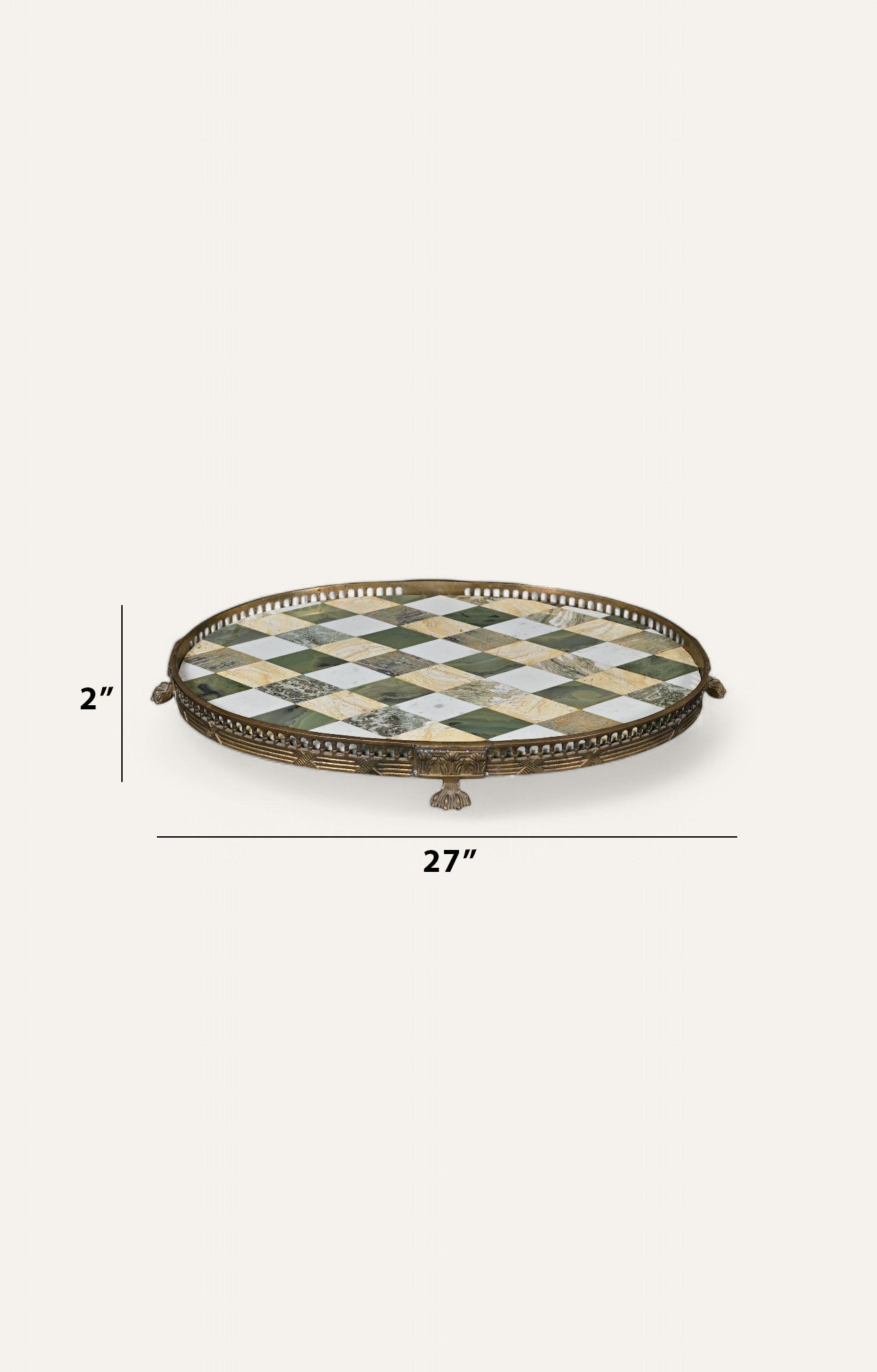 Brass & Marble Inlay Tray