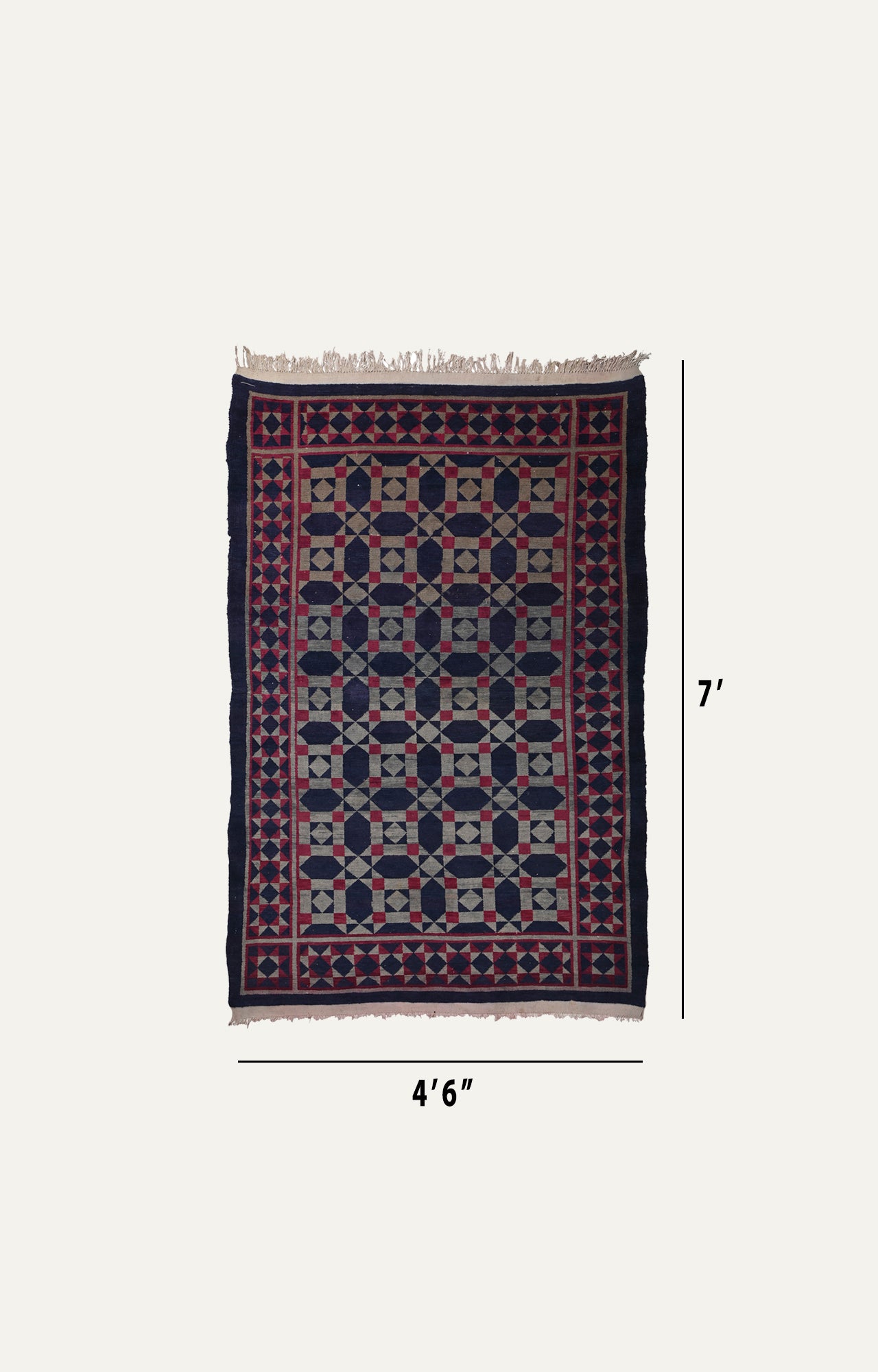 5 x 7 Ft Handwoven Vintage Tibetan Carpet