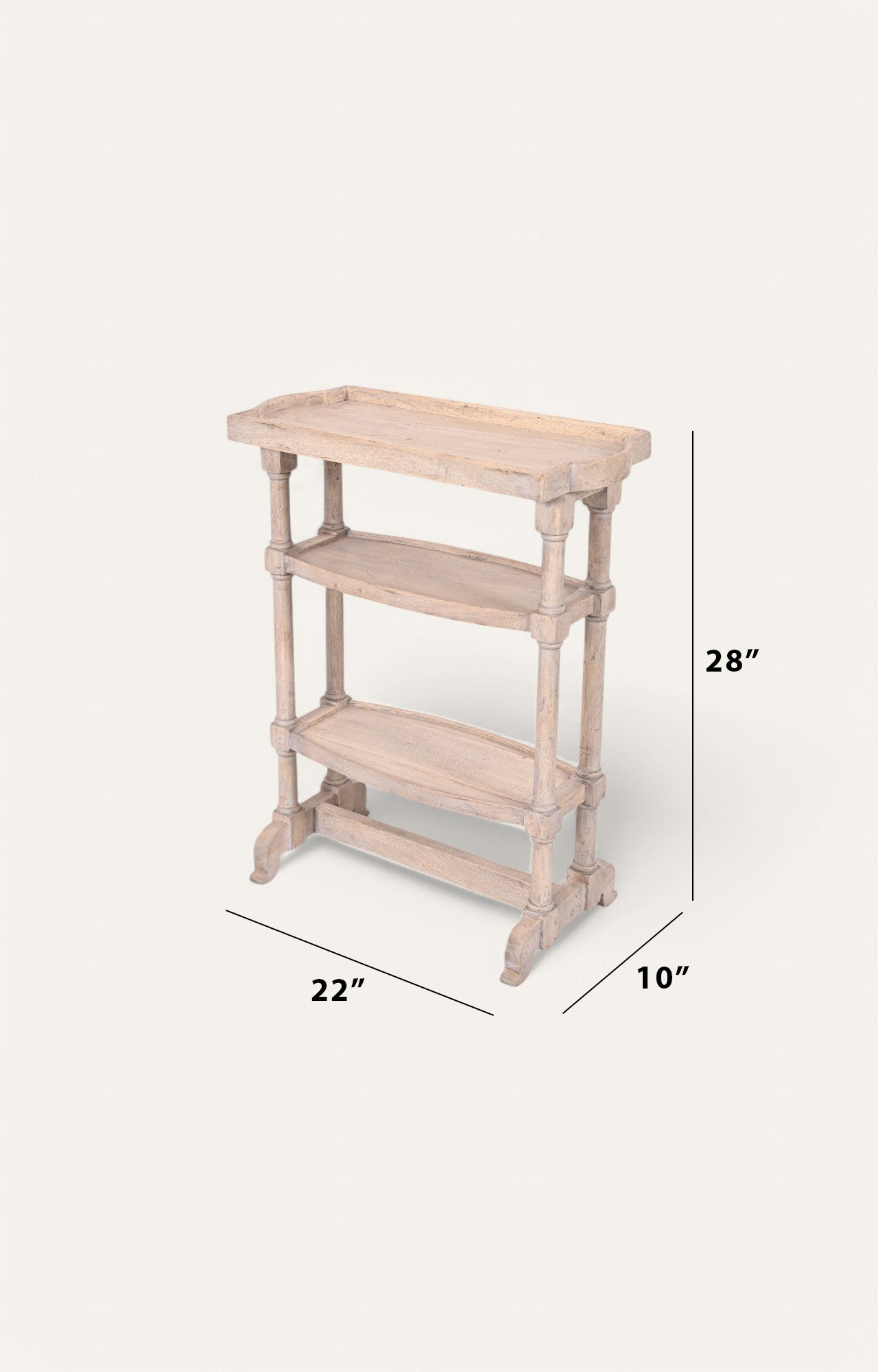 Wood 3-Tier Tray Top shelve