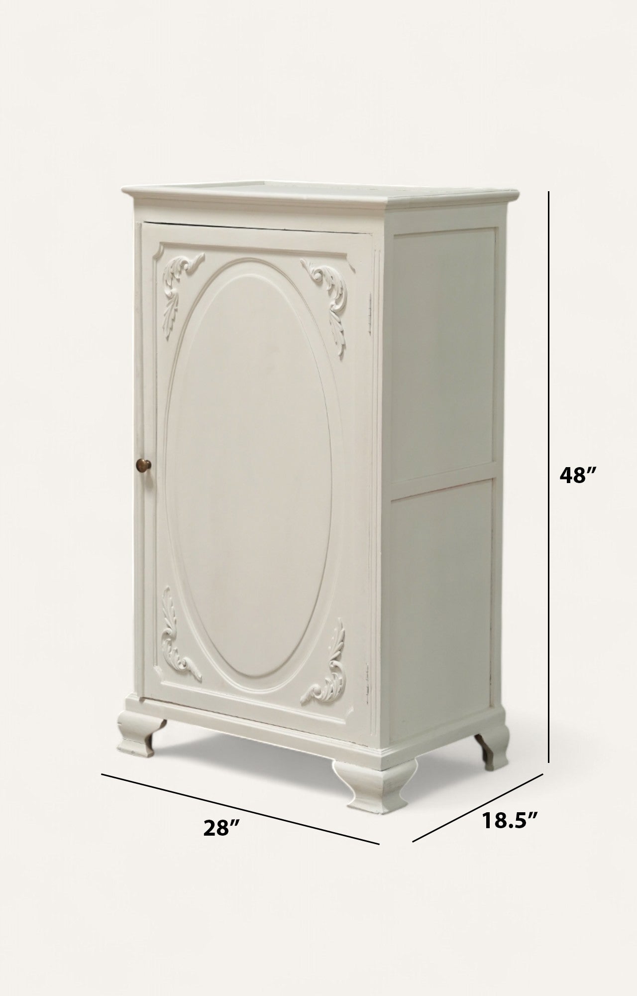 French-Style White Armoire in Wooden Cabinet