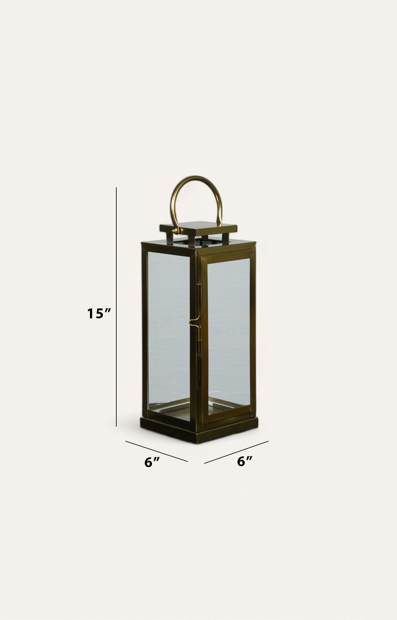 Tall Glass Lantern with Stainless Steel Frame