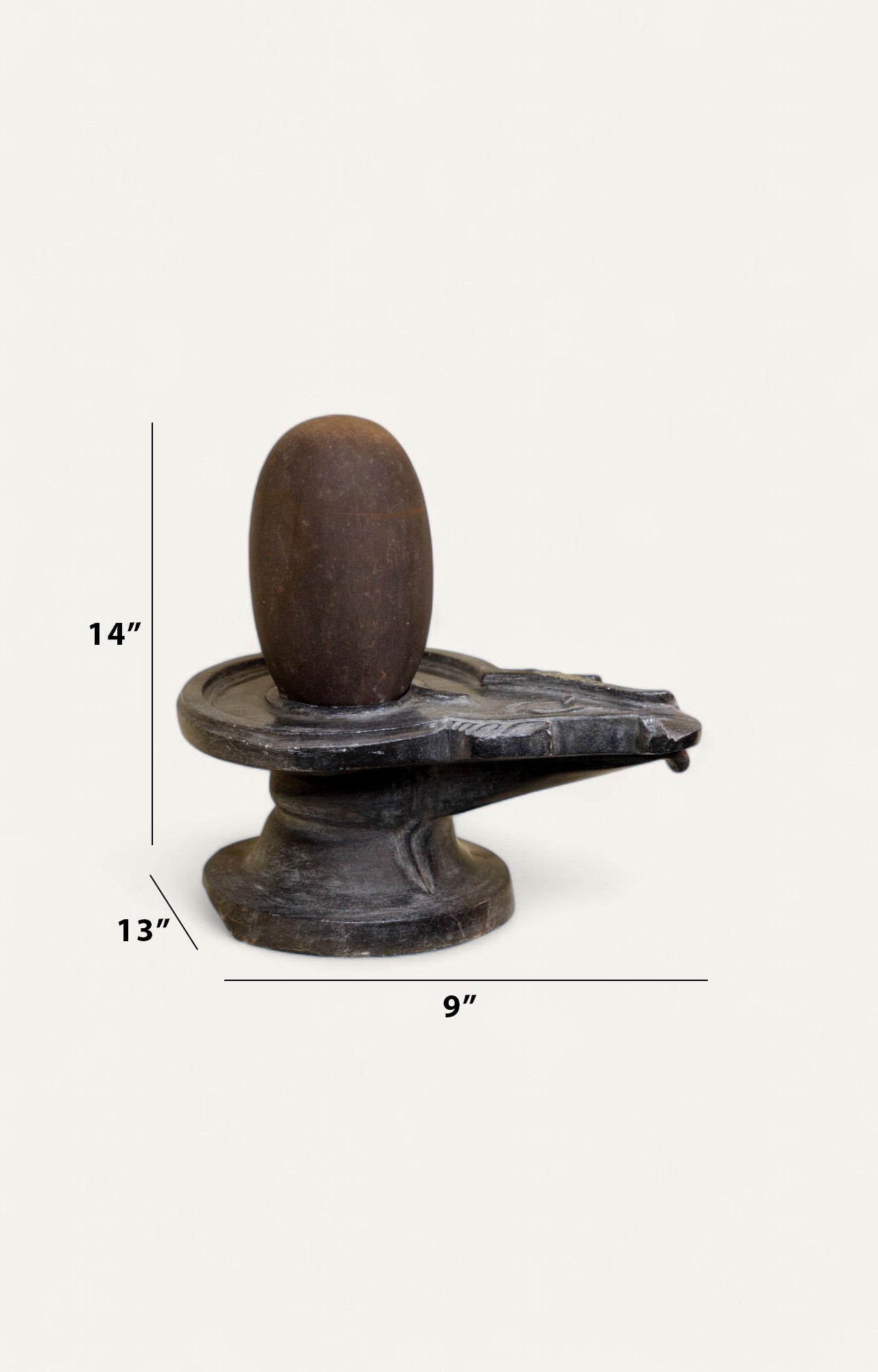 Antique Black Marble Shivalinga Base