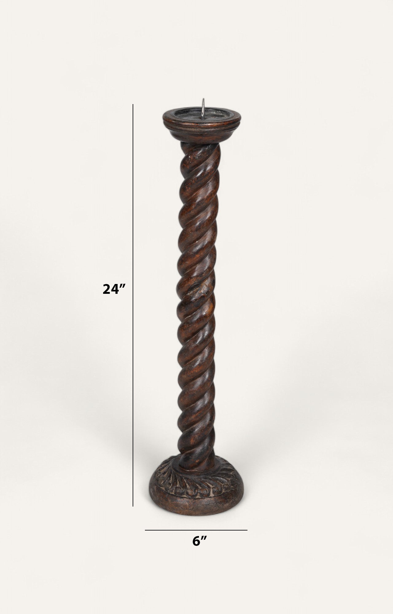 Rust Helix Classic Wooden Candle Stand