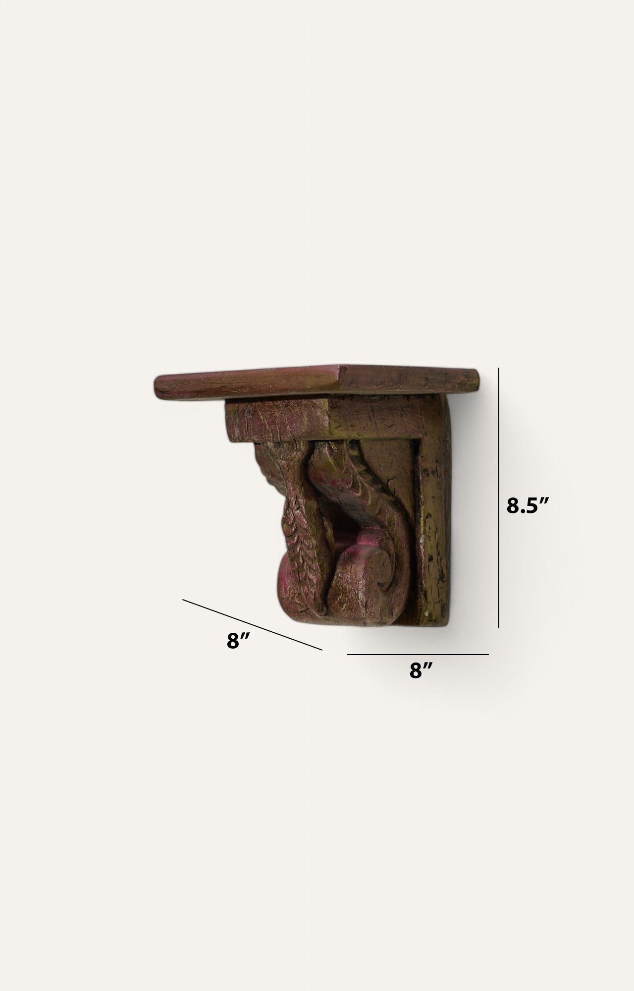 Vintage Wooden Leaf Design Wall Bracket