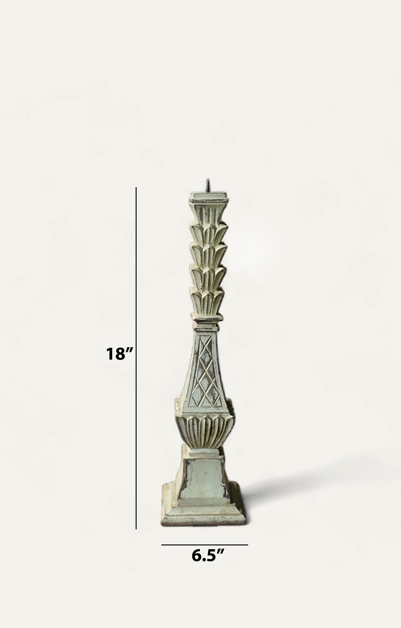 Traditional design Carved Wood Candle Stand