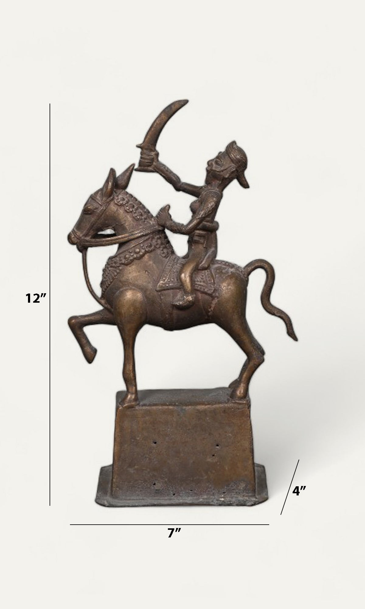 Brass Khandoba & Horse From Maharashtra - 18th Century