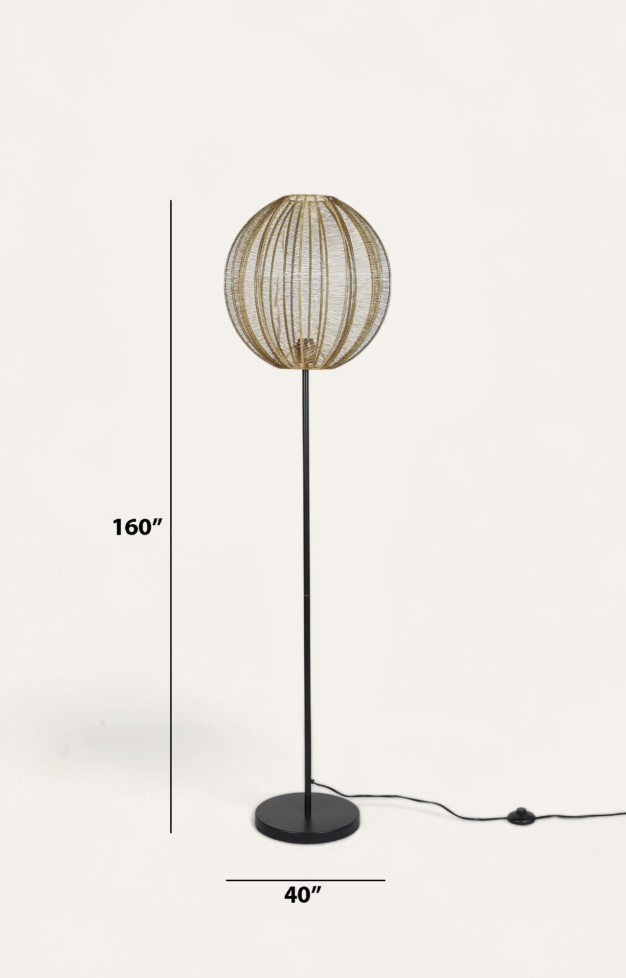 Elegant gold wire Sphere floor lamp