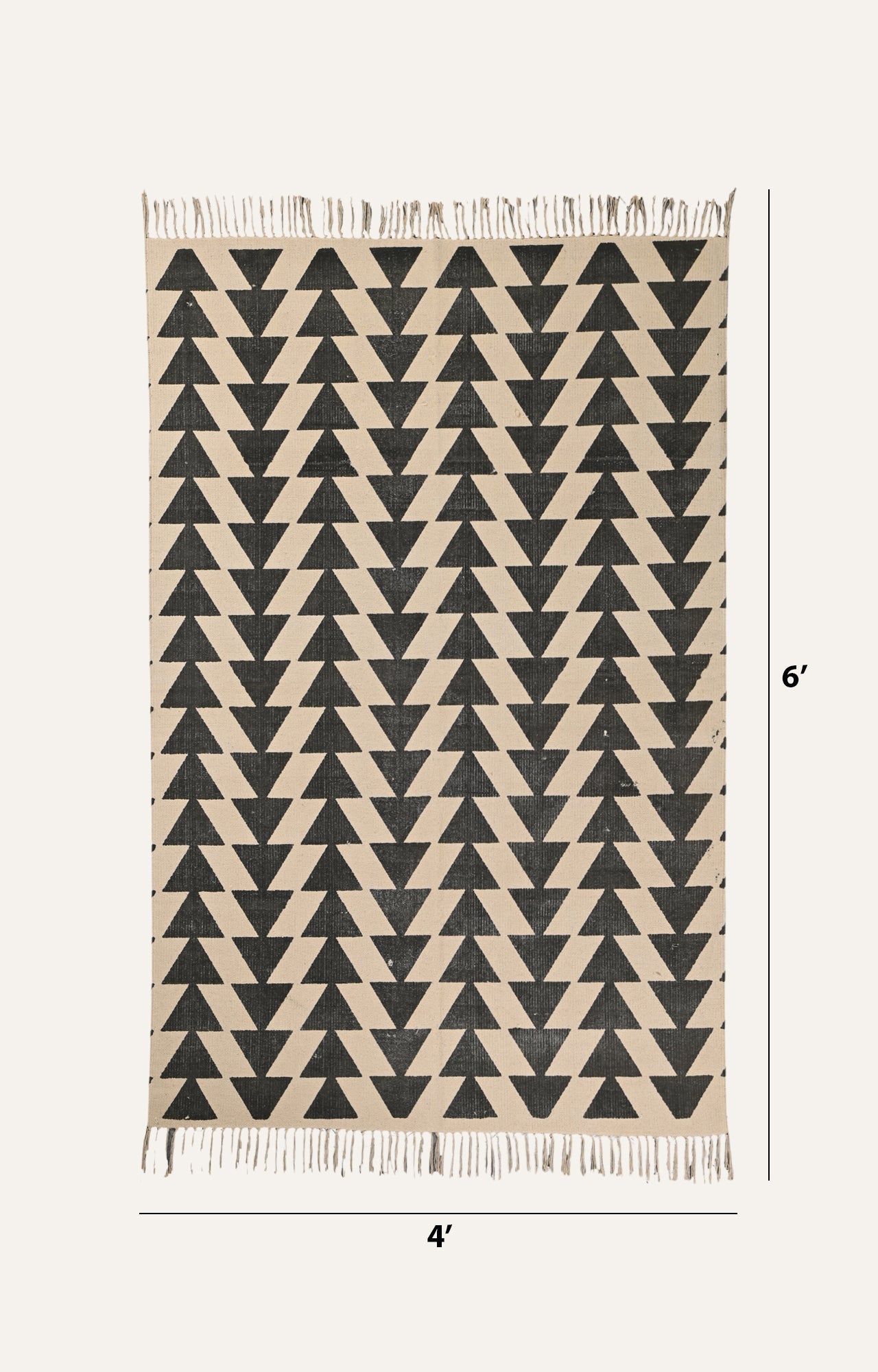 Monochrome Chevron Cotton Rug