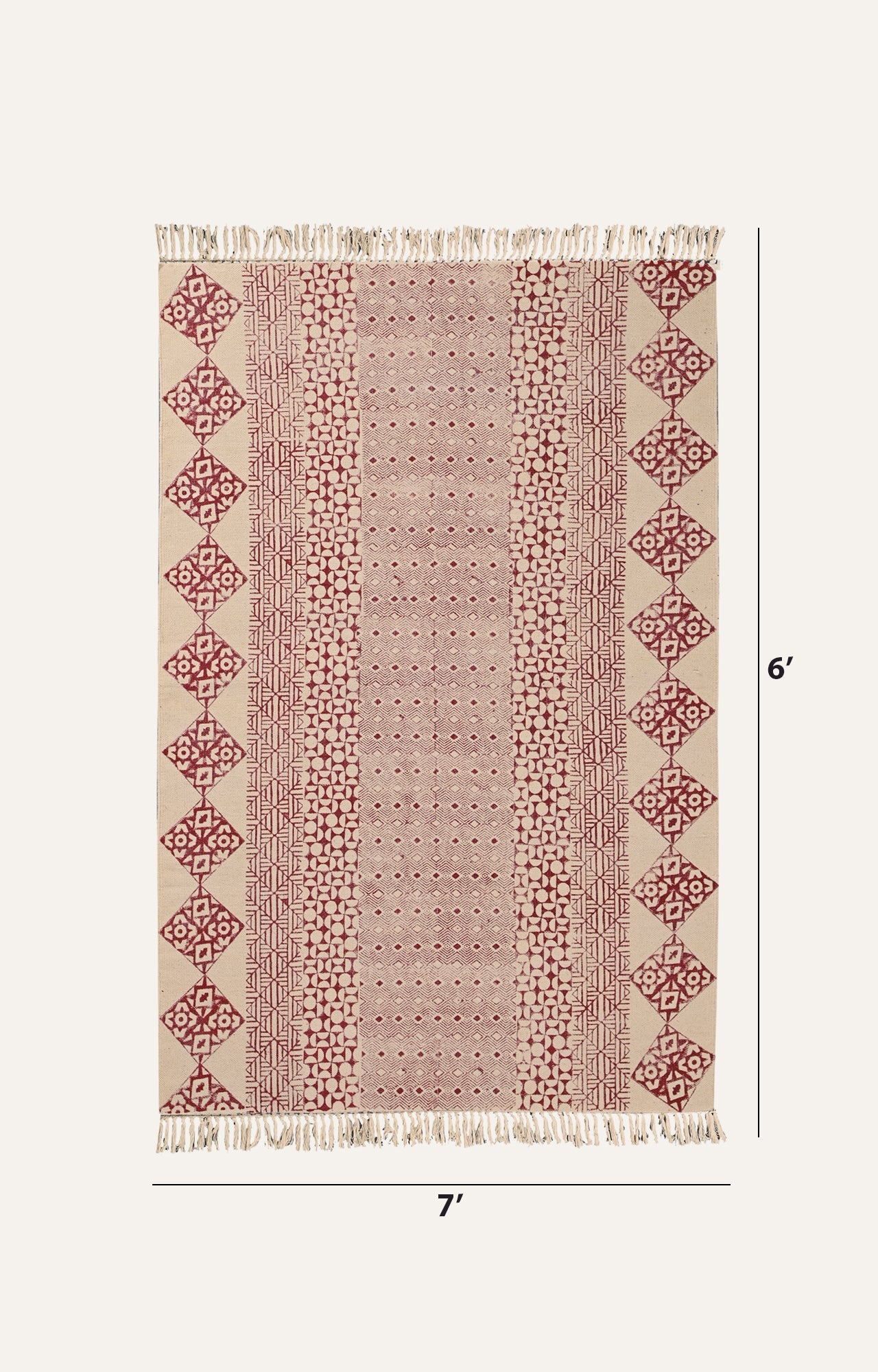 Rust Geometry Cotton Rug