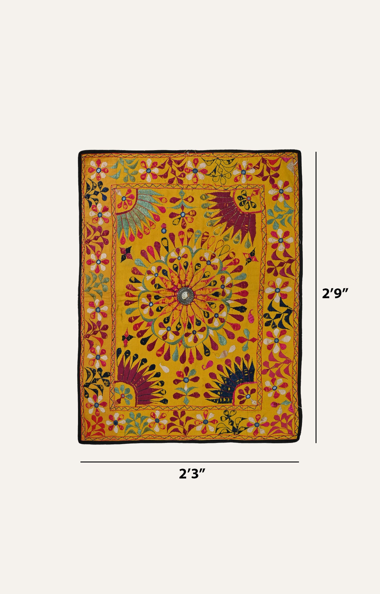 Orange color Traditional Gujarati Wall hanging Textile