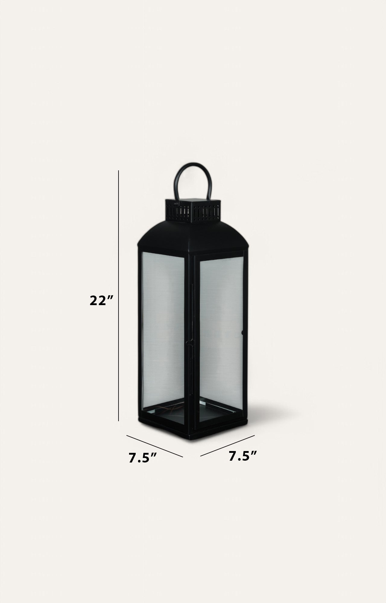 Black Frame Square Glass Lantern