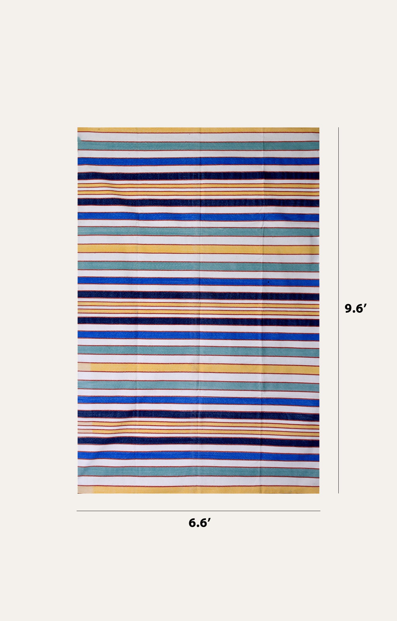 6.6 x 9.6 Ft Handwoven Flatweave Striped Pattern Cotton Rug