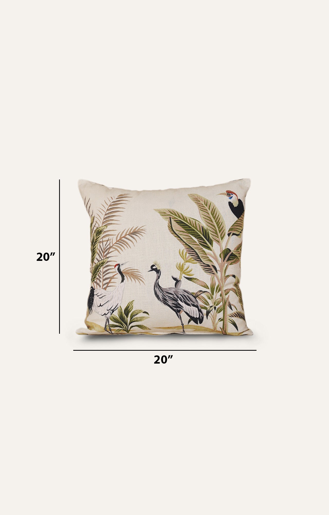 Cranes Cotton Cushion Cover