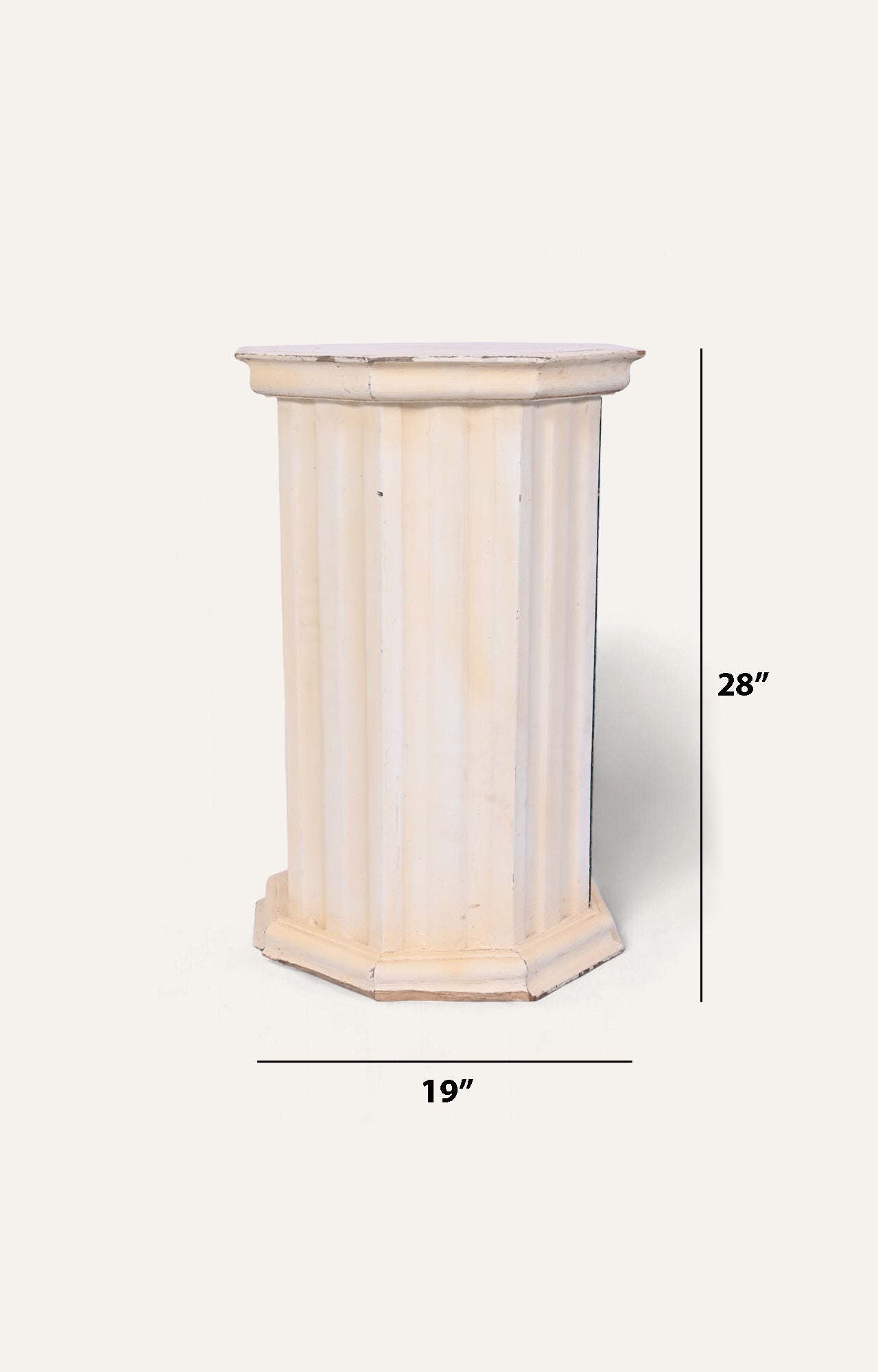 Rustic White Pedestal Plinth with Storage