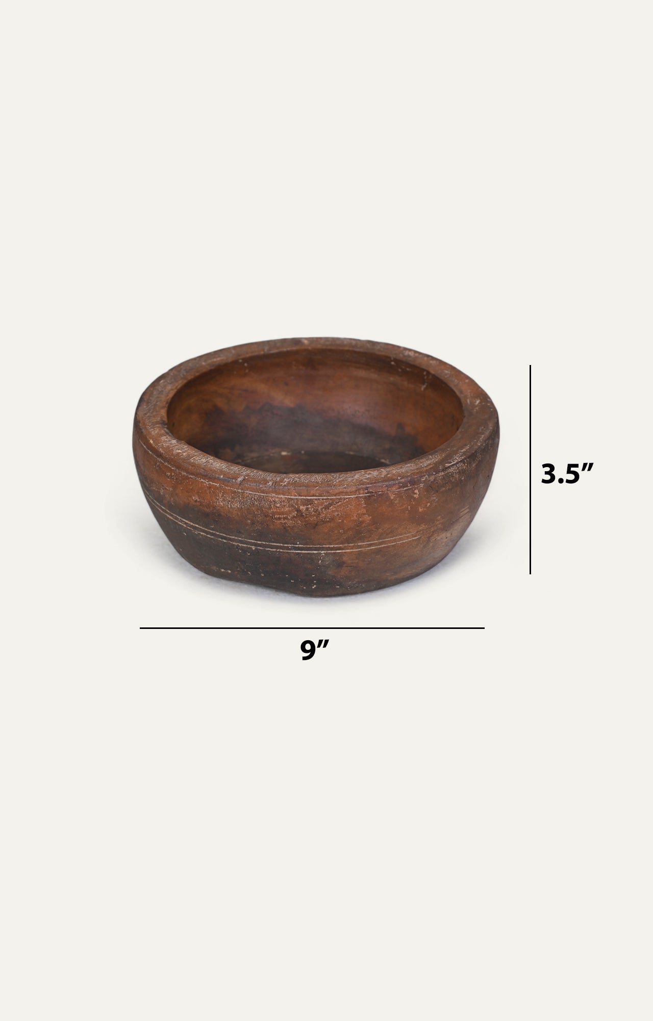 Vintage Hand-Carved Wooden Bowl