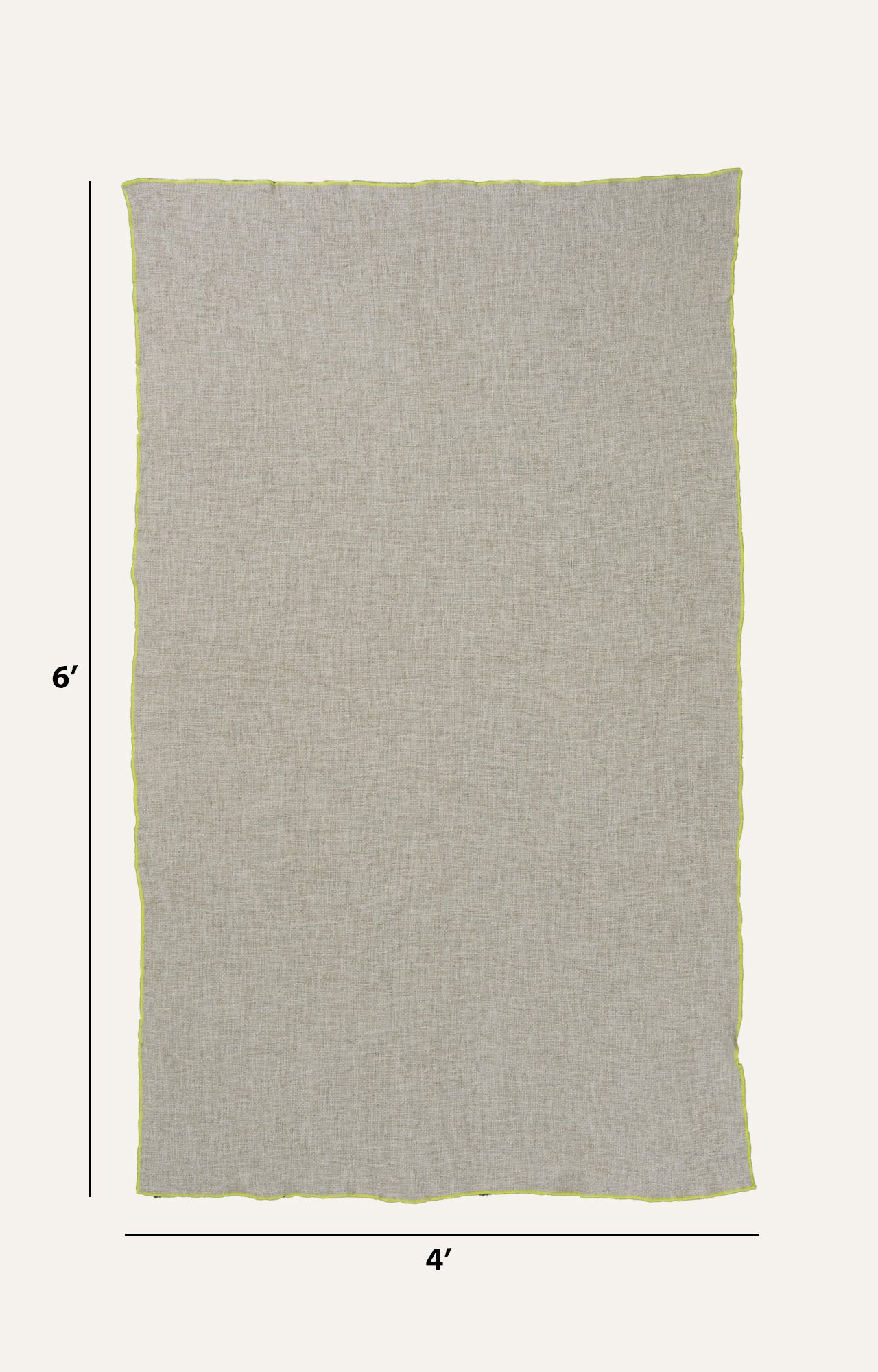 Handwoven Ivory Vielle Throw with Piping