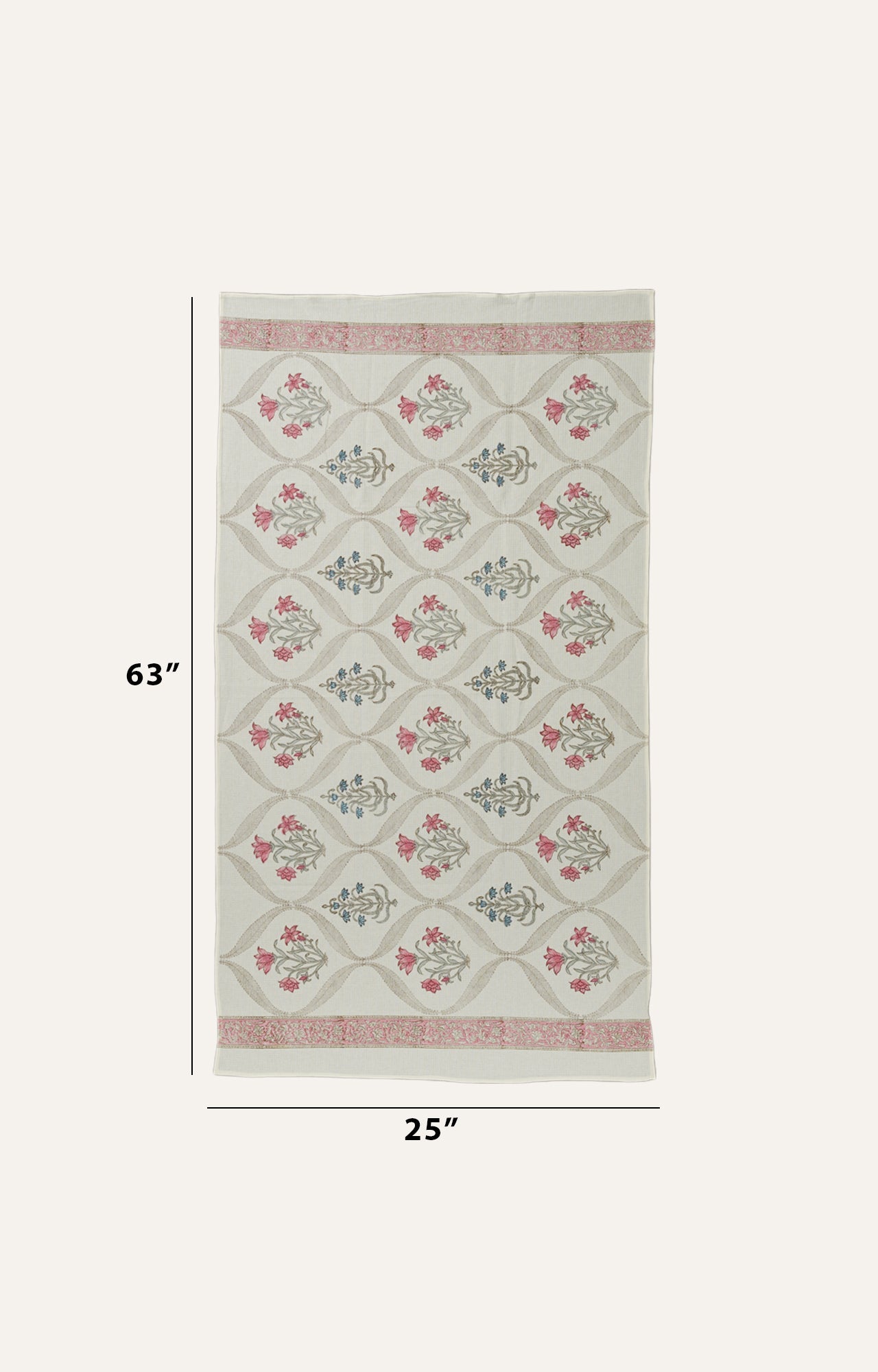 Jaipur Block Printed Floral Waffle Bath Towel