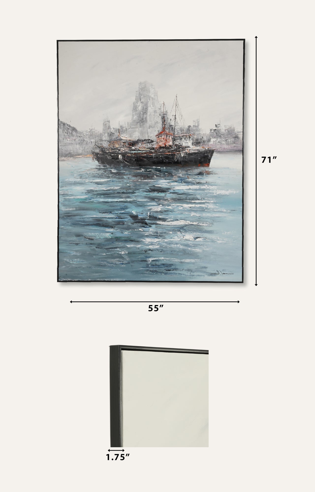 Ship Sailor Oil Painting (Framed)