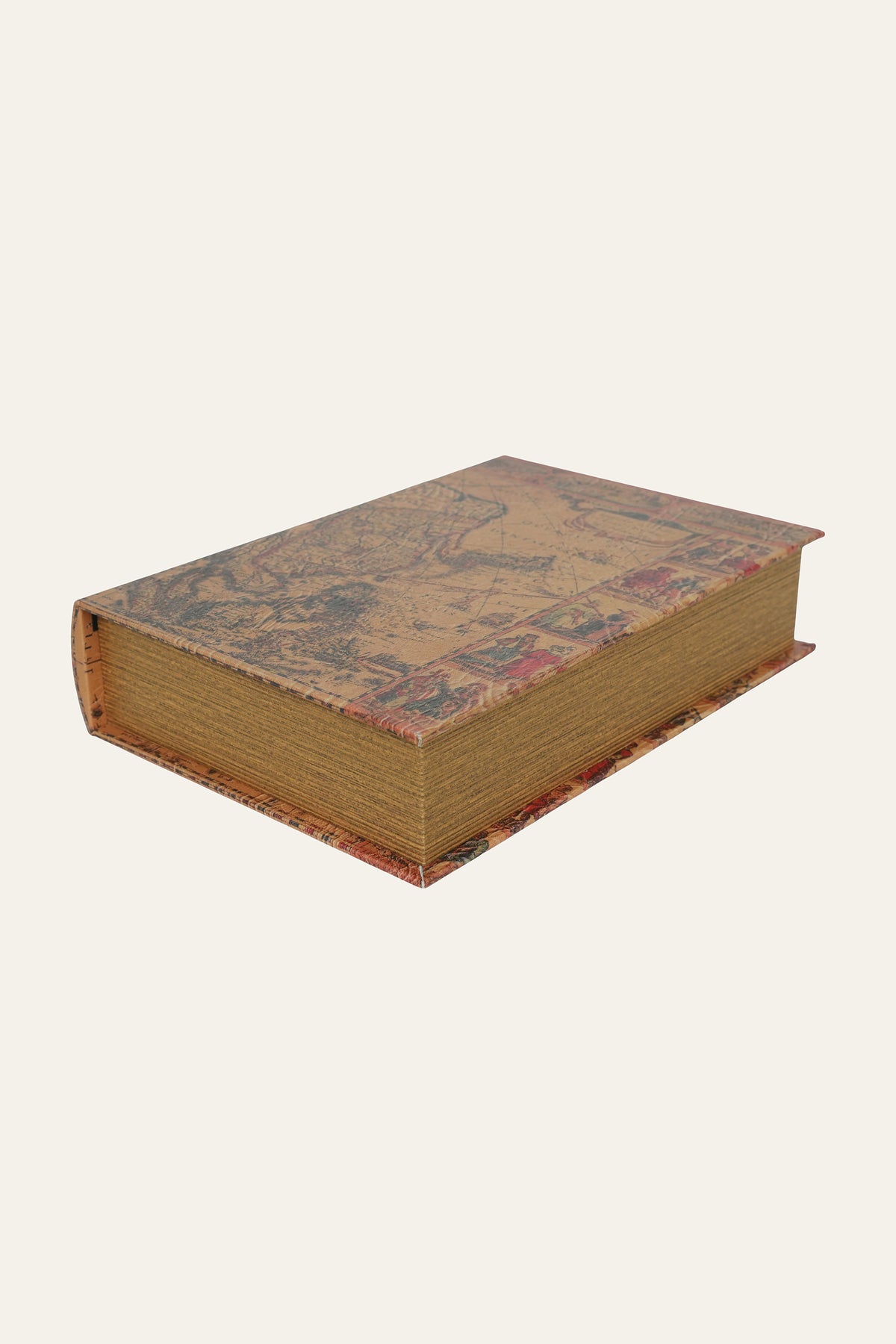 small old world vintage map decorative book box