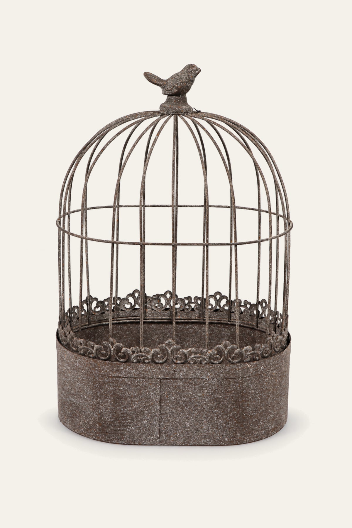 small vintage metal plant cage