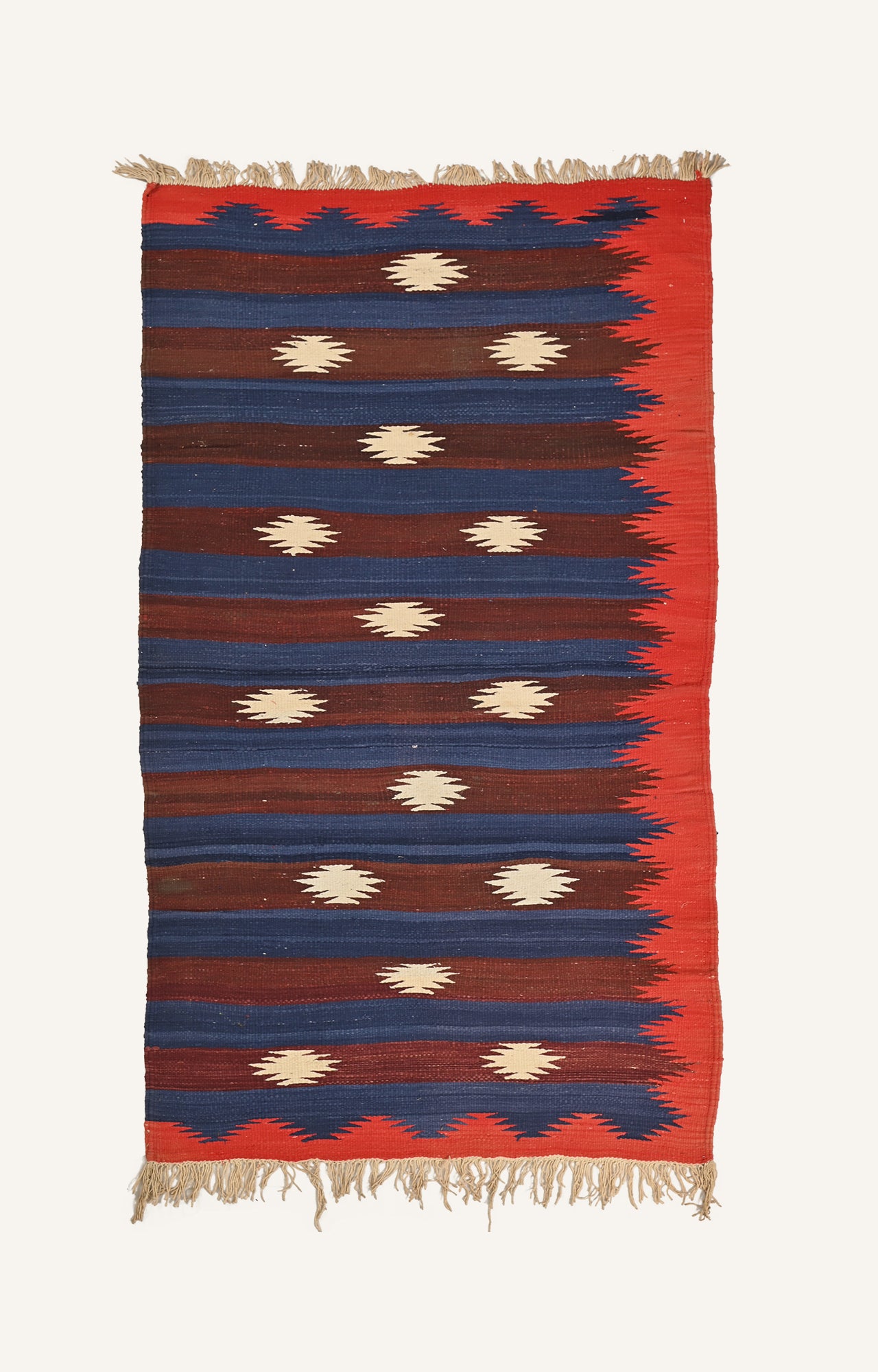  striped cotton durrie with Orange Border