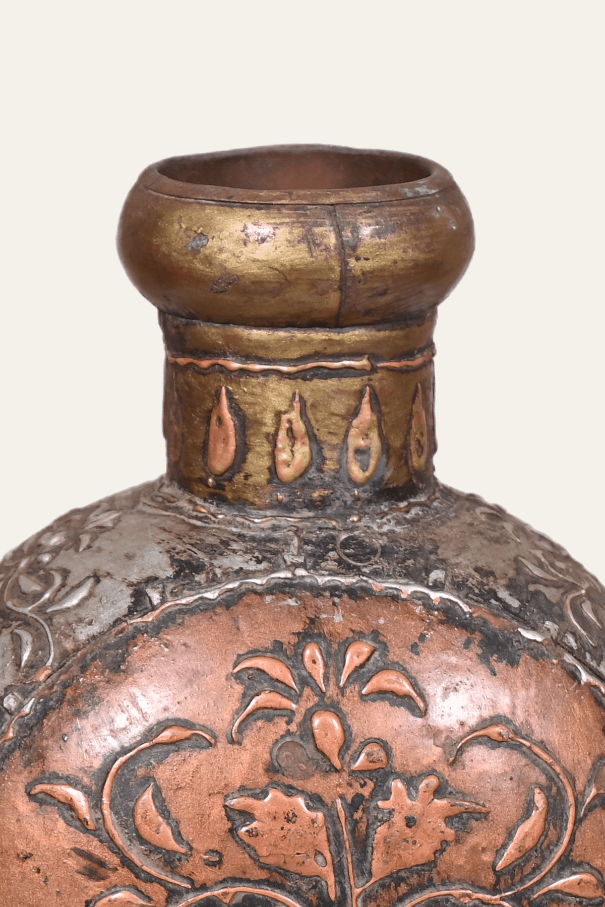 traditional Indian metal decorative pot