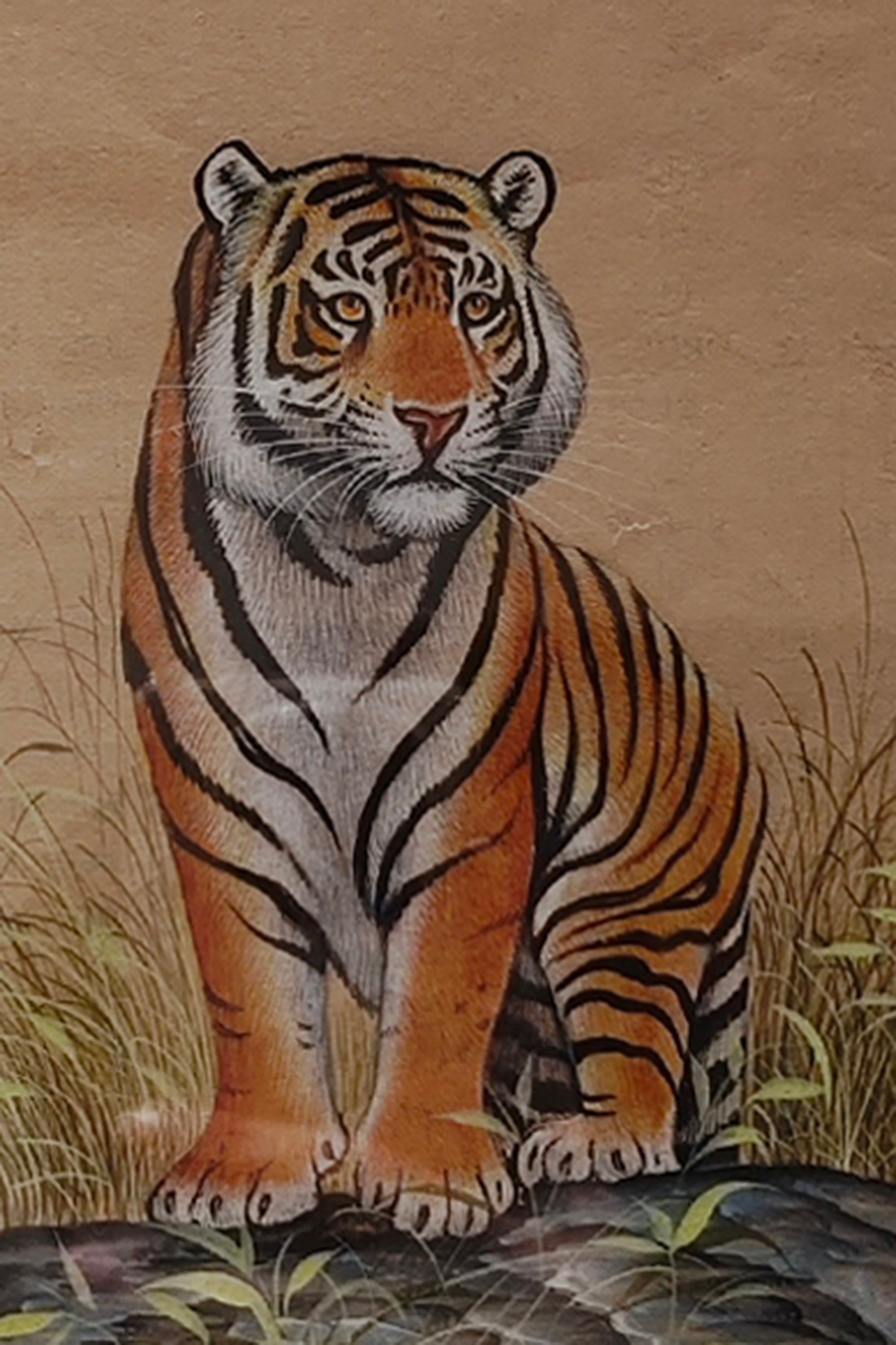 traditional indian tiger wall art